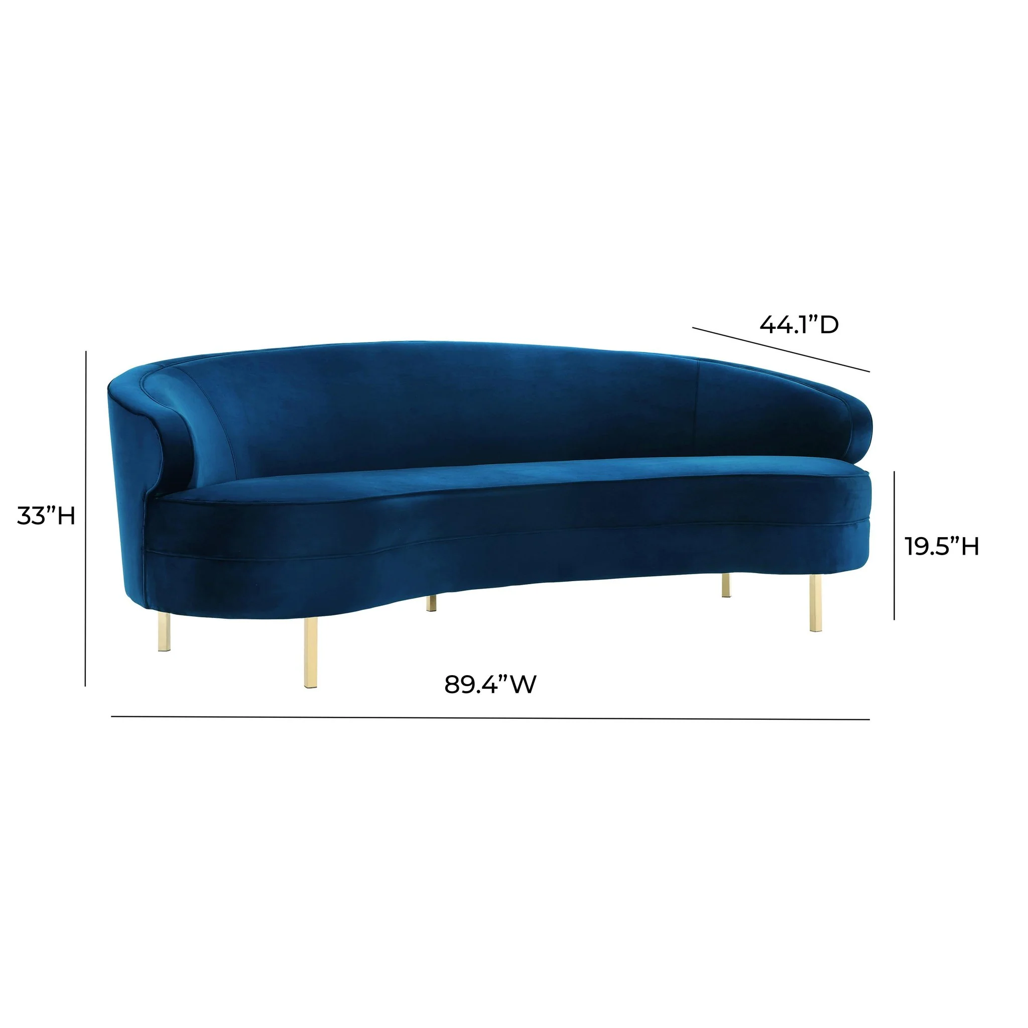 Baila Navy Velvet Sofa - Image 7