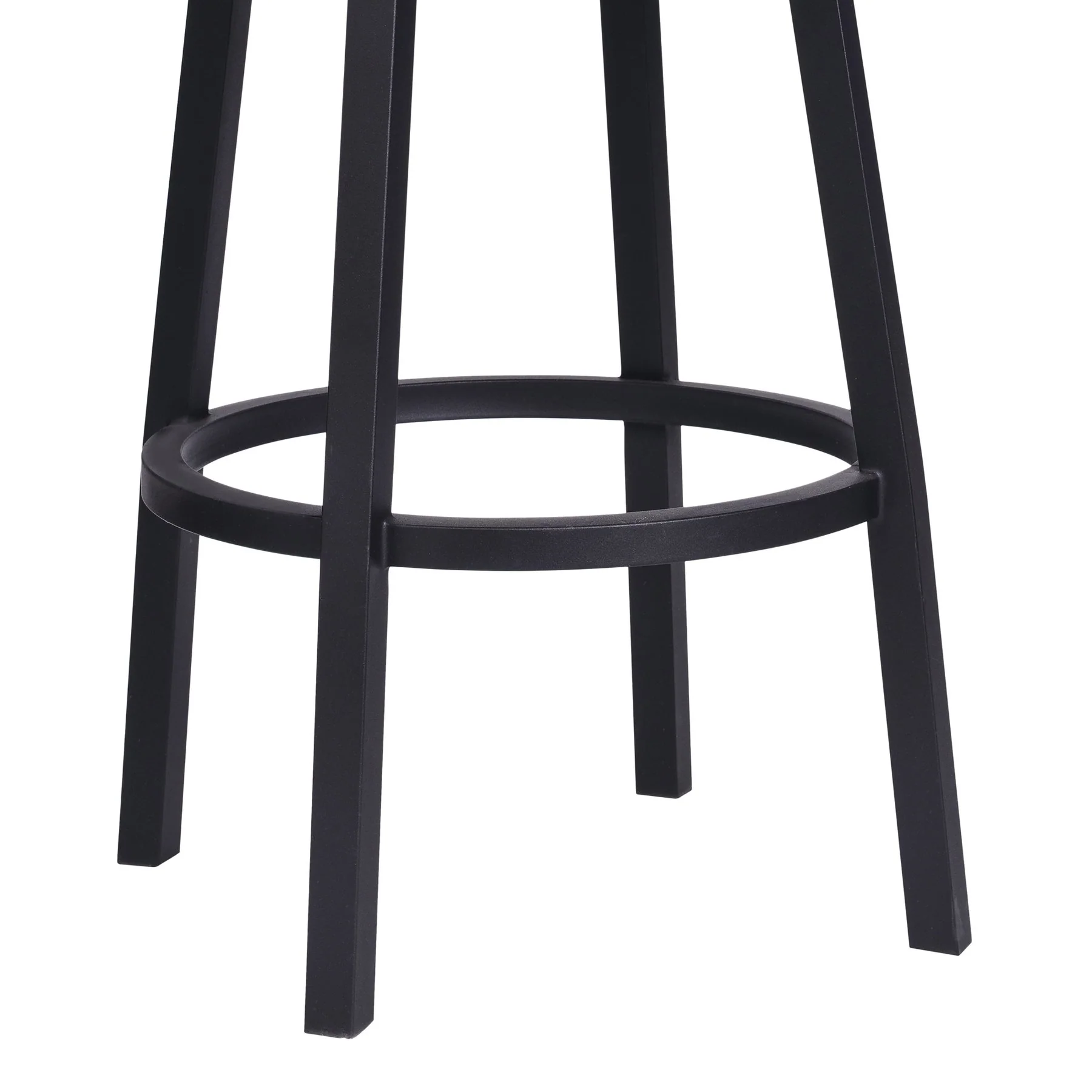 Balboa 30" Bar Height Swivel Vintage Black Faux Leather and Metal Bar Stool - Image 6