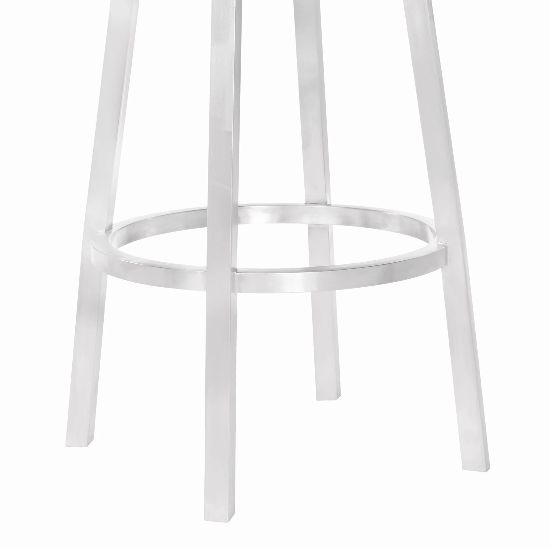 Balboa 30" Bar Height Swivel Vintage Gray and Brushed Stainless Steel Bar Stool - Image 5