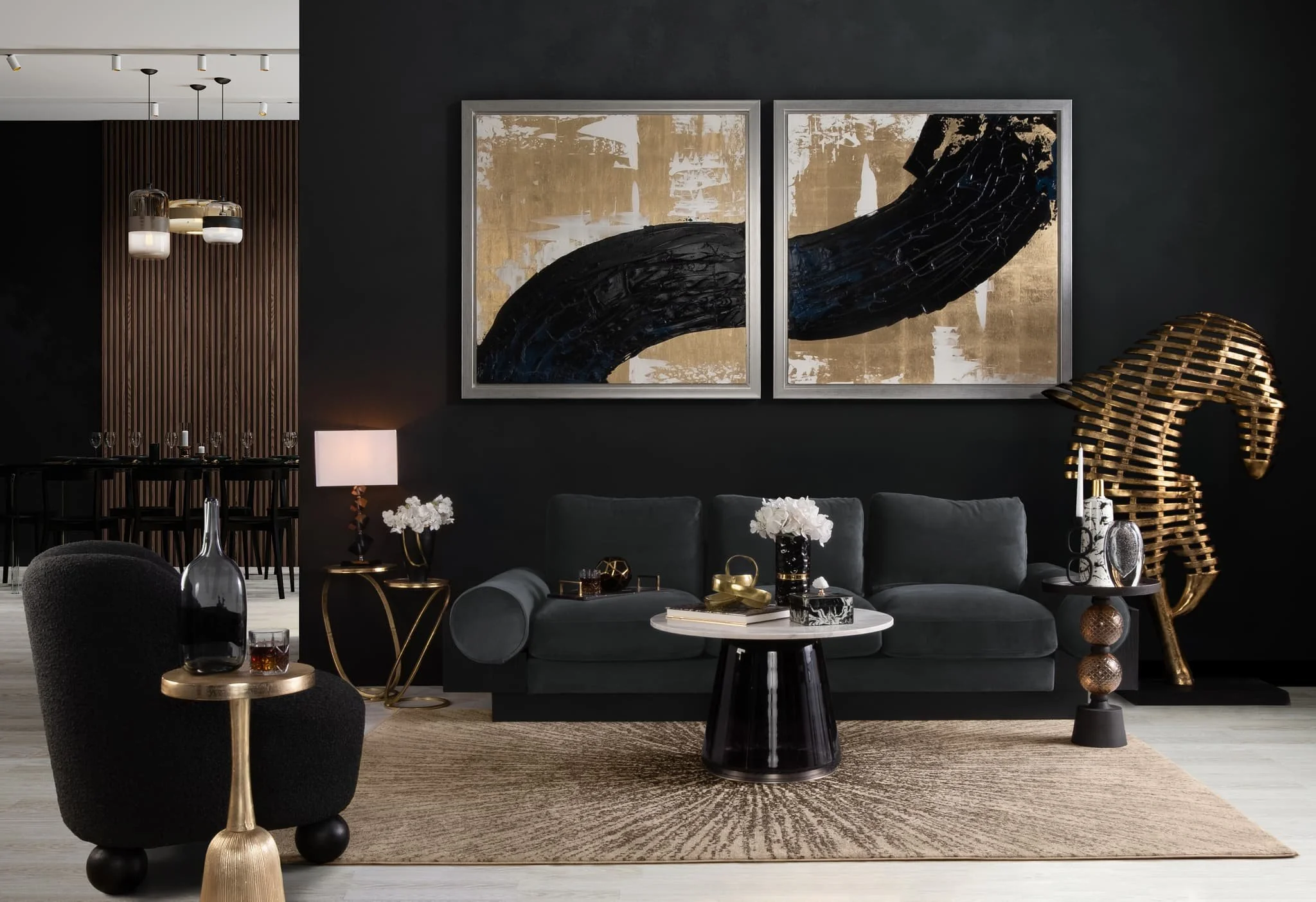 Ball-foot Accent Chair, Black - Image 11