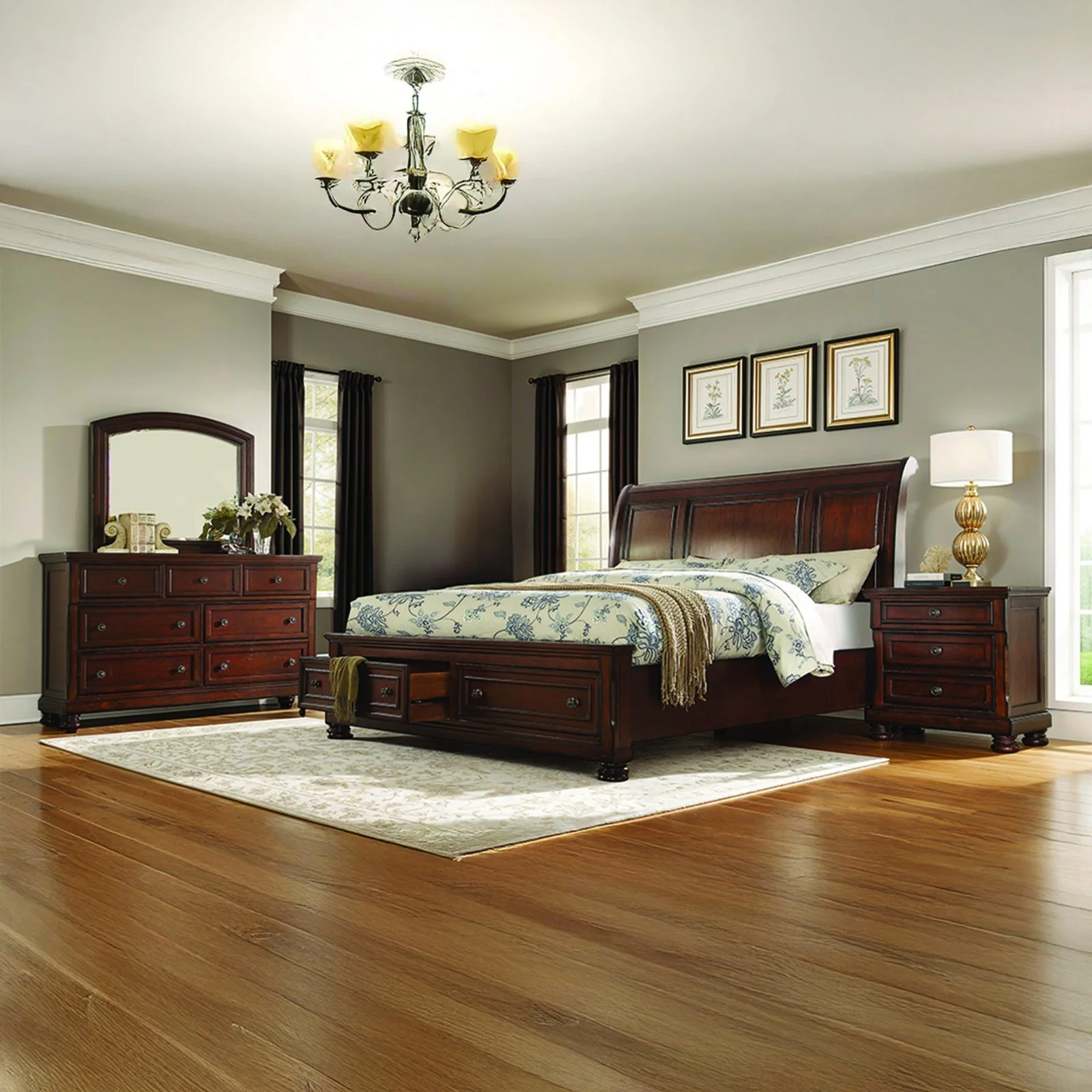 Baltimore 4 Pc Queen Bed Dark Walnut - Image 17