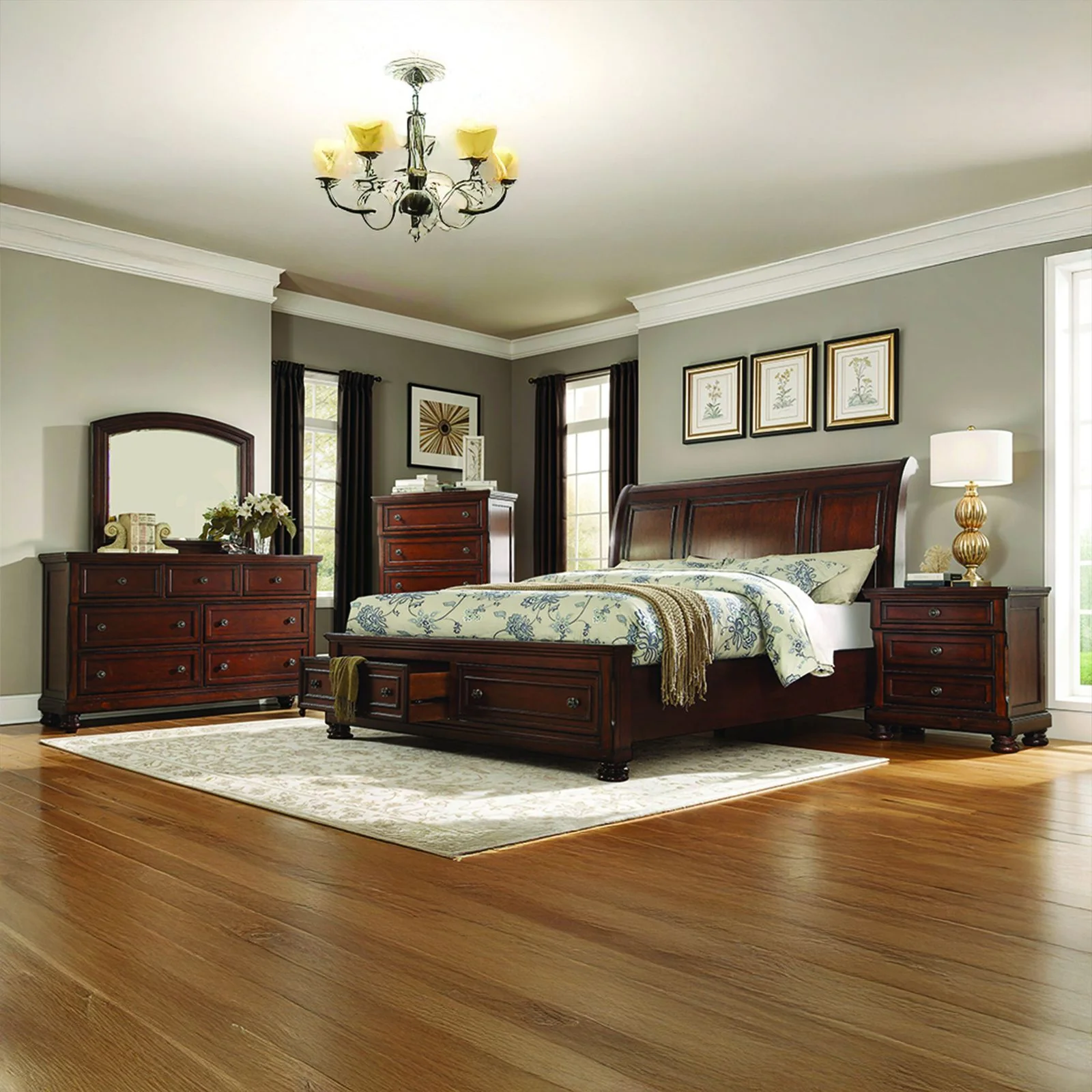 Baltimore 5 Pc Queen Bed Dark Walnut - Image 20