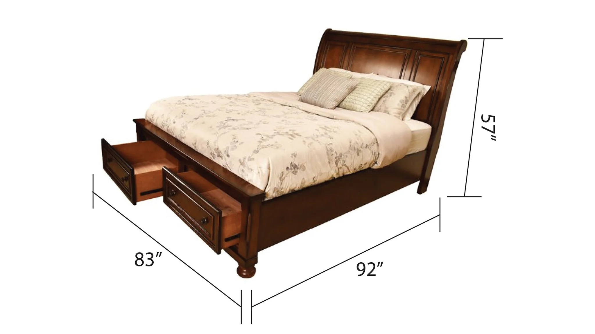 Baltimore King Bed Dark Walnut - Image 2