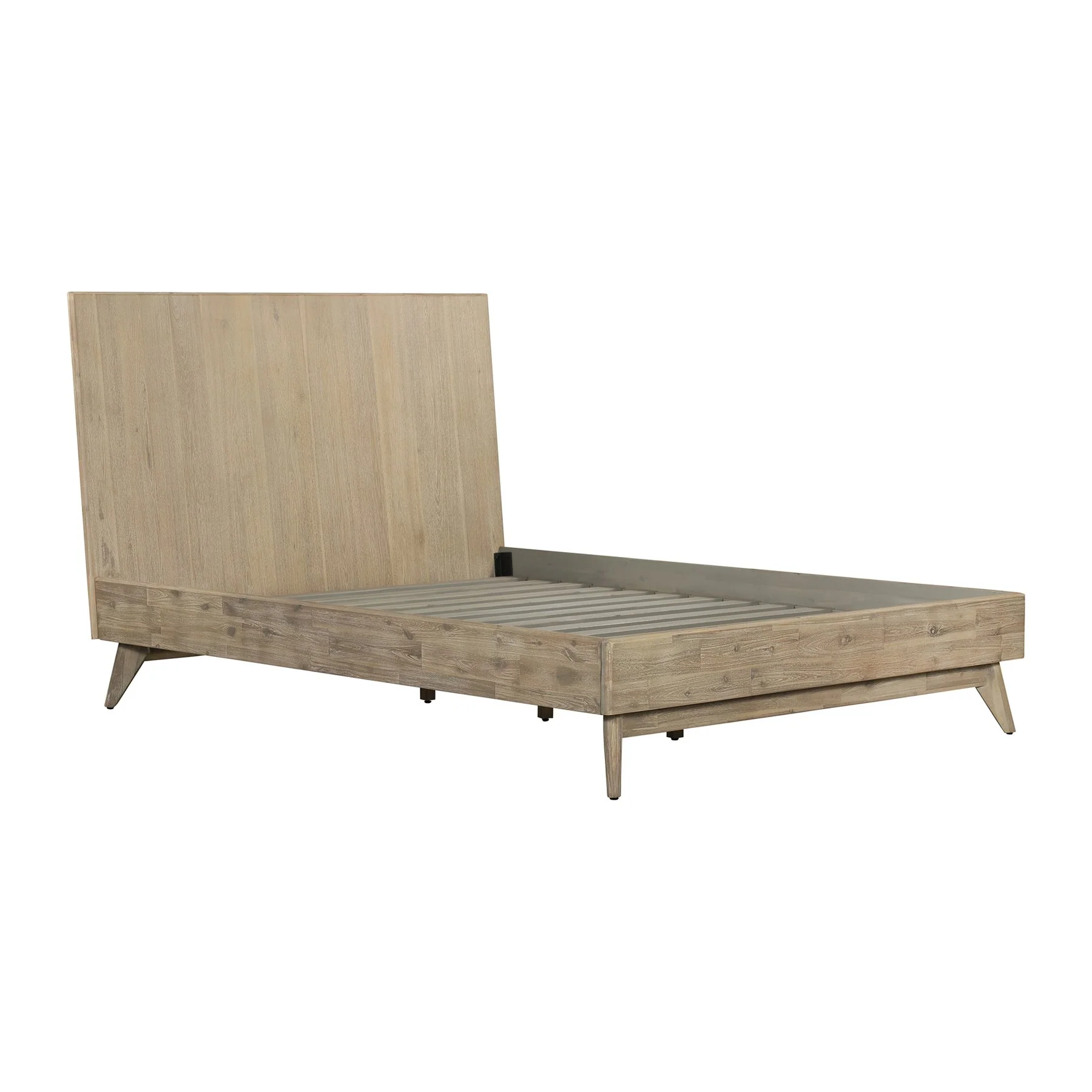 Baly 3 Piece Acacia King Platform Bed and Nightstands Bedroom Set - Image 3