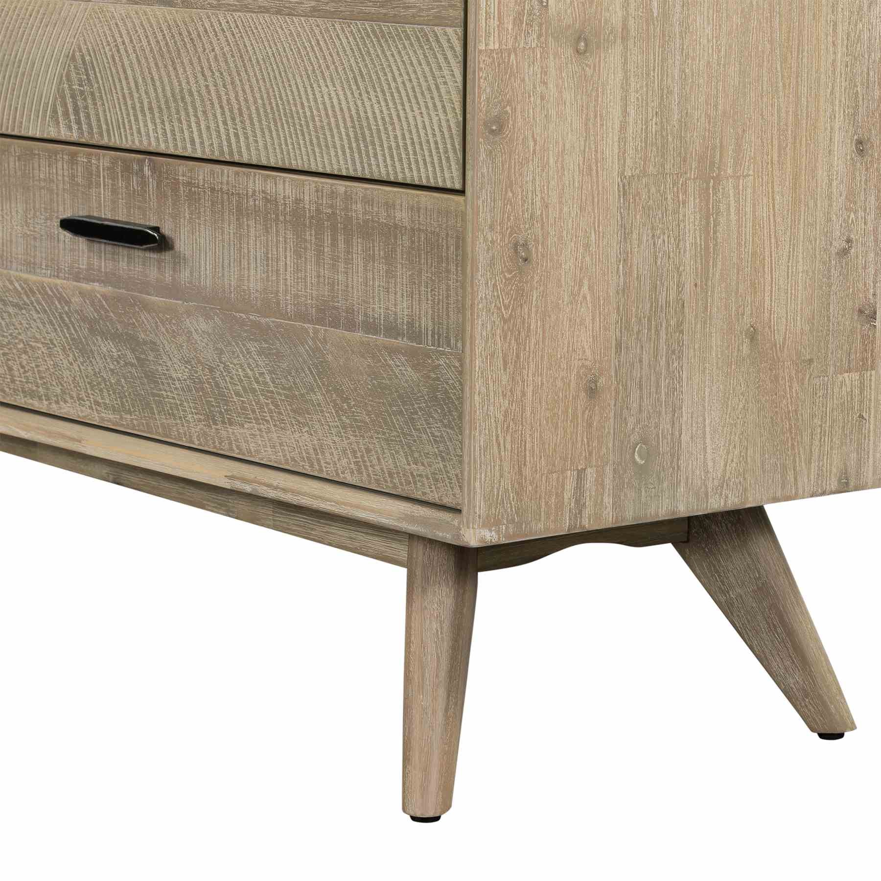 Baly Acacia Mid-Century Gray 6 Drawer Dresser - Image 7