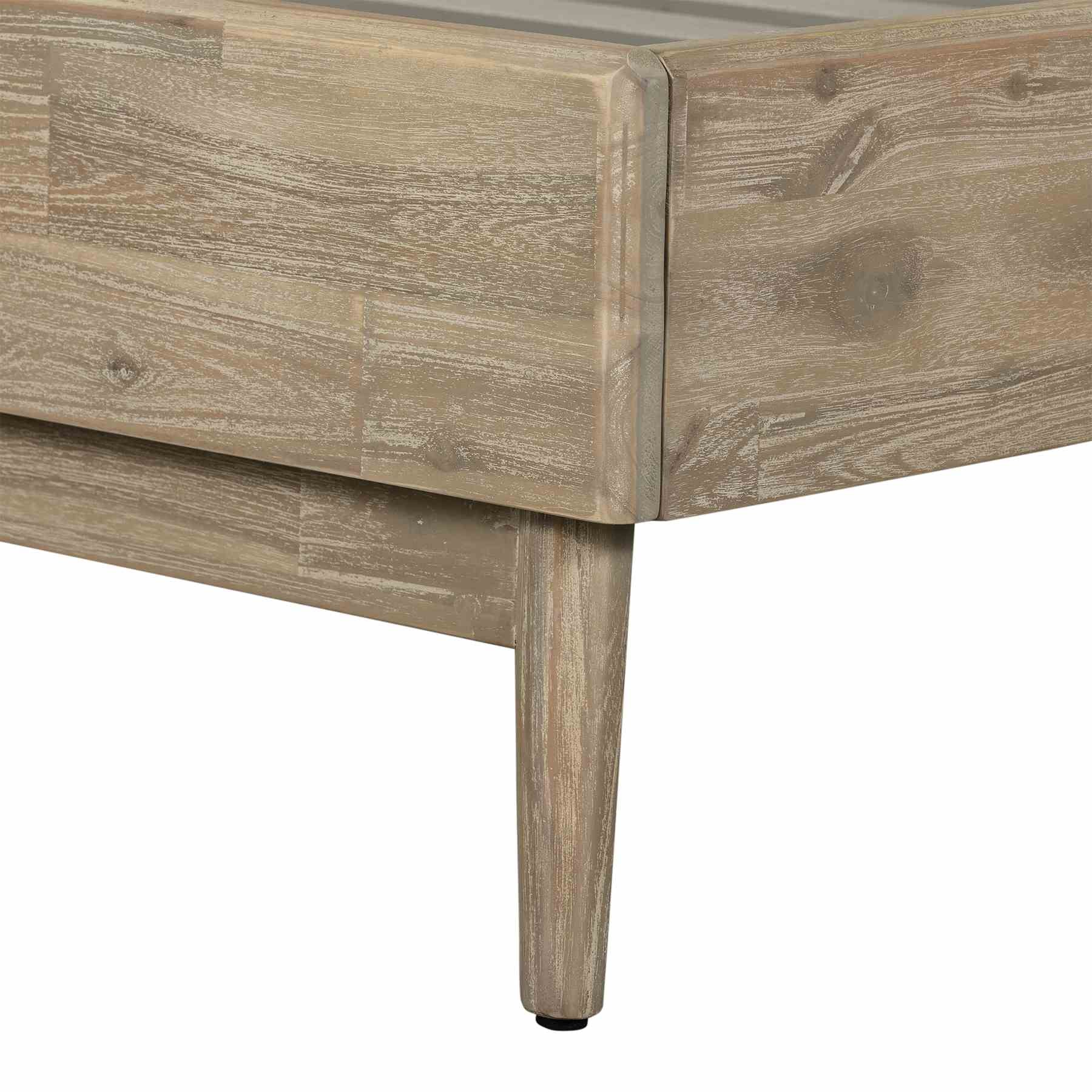 Baly Acacia Mid-Century Gray Sandblast Platform King Bed - Image 5