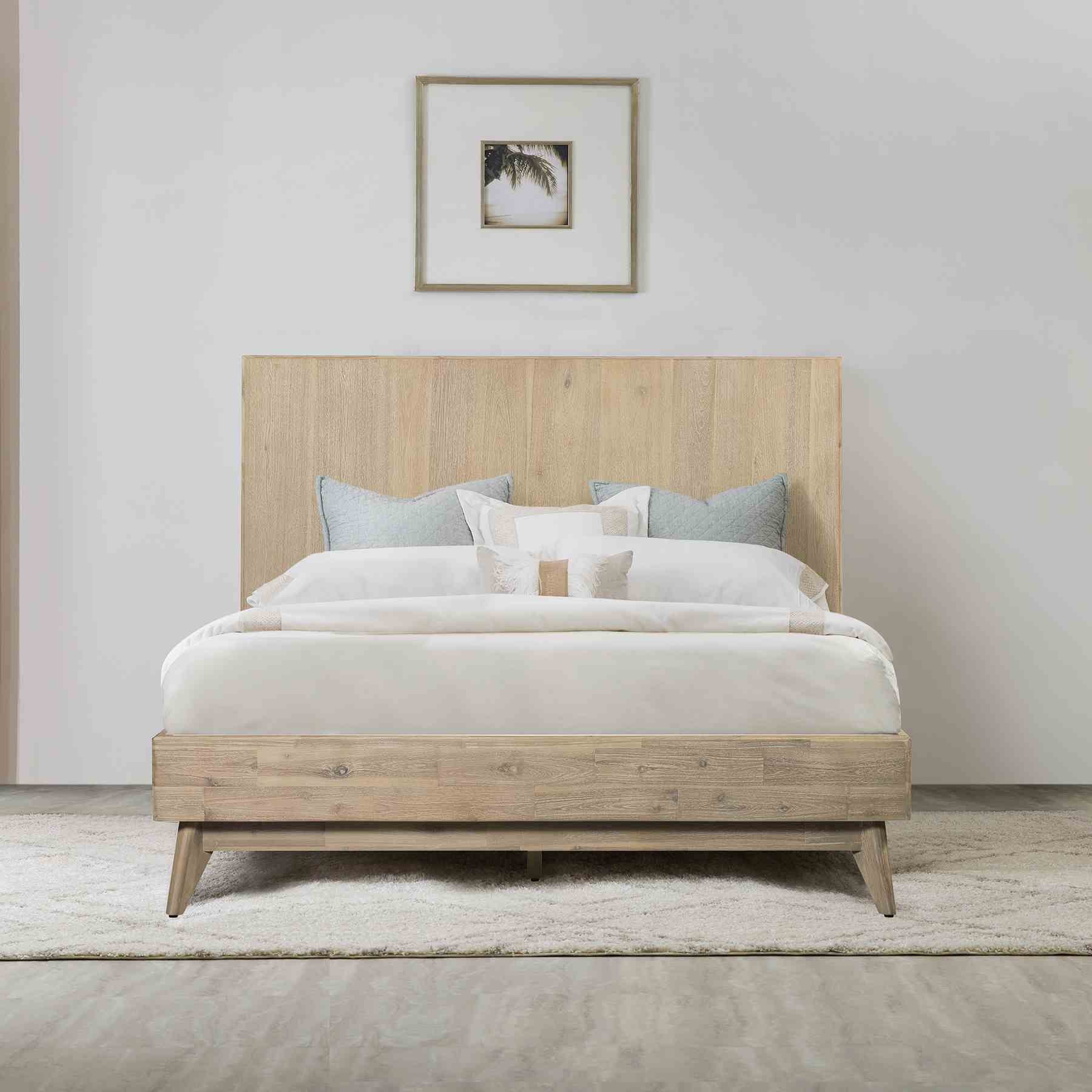 Baly Acacia Mid-Century Gray Sandblast Platform King Bed - Image 7