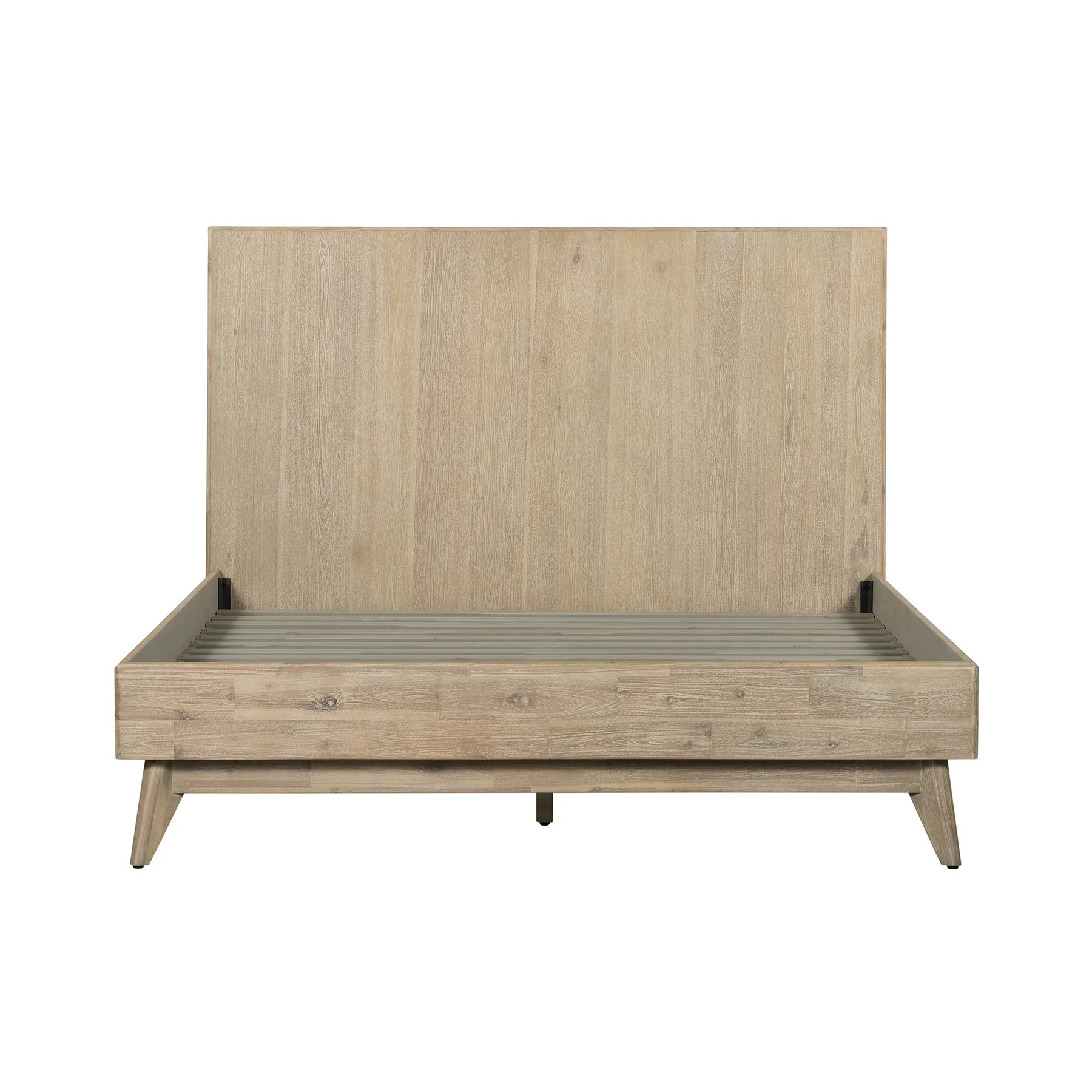 Baly Acacia Mid-Century Gray Sandblast Platform Queen Bed - Image 2