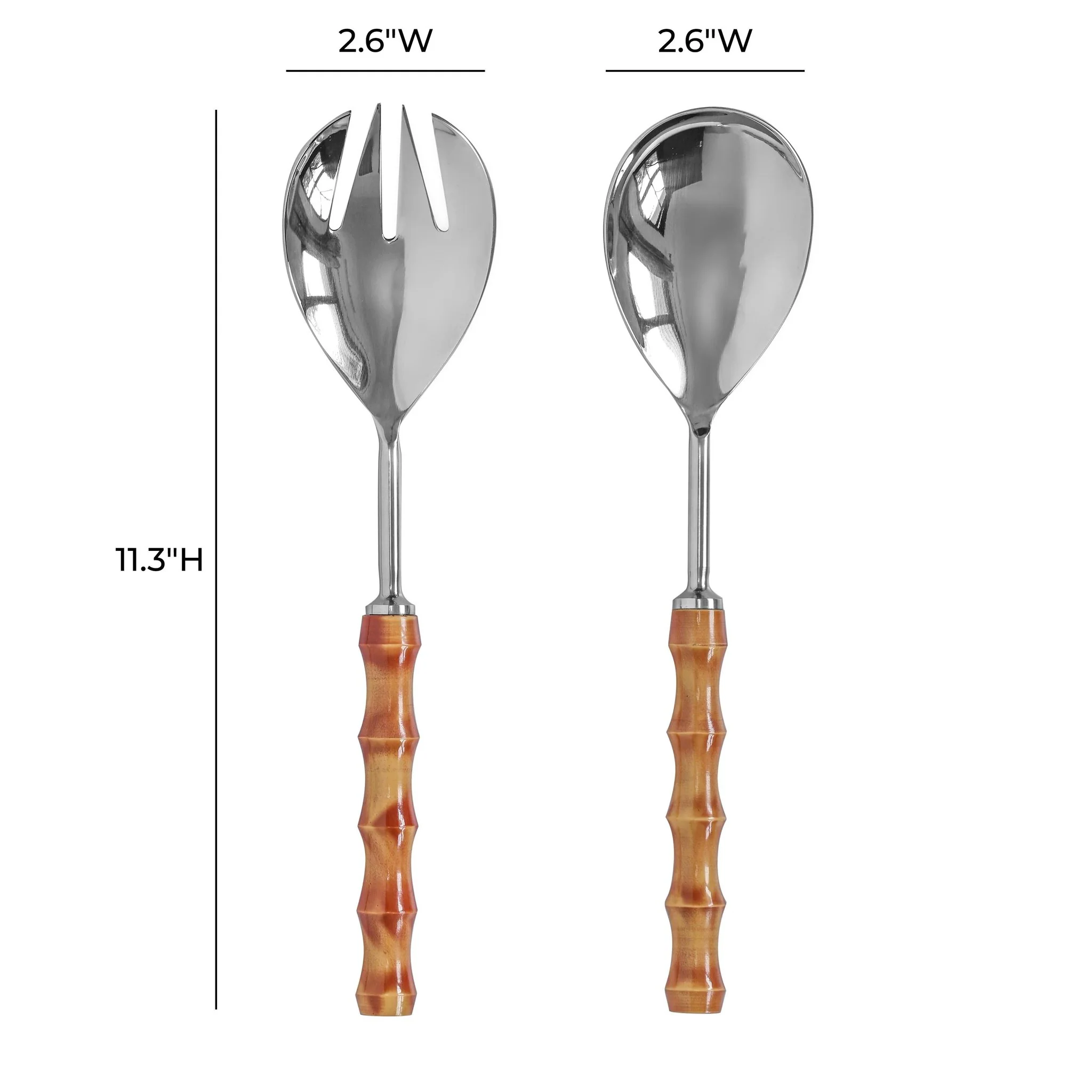 Bamboozled Stainless Steel Salad Serving Spoons - Set of 2 - Image 3