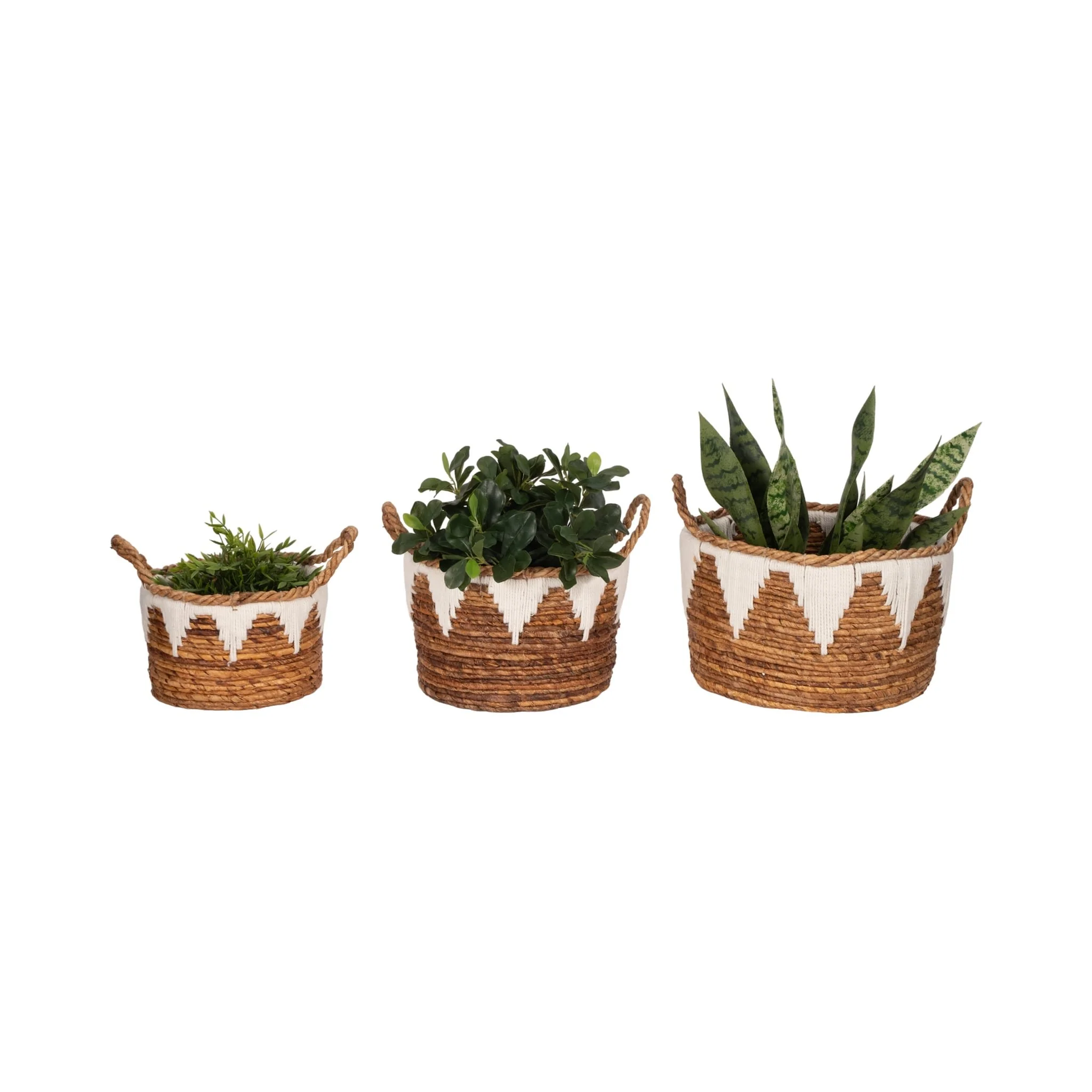 Banana Leaf, S/3 10/12/14" Nomad Basket, Natural - Image 2