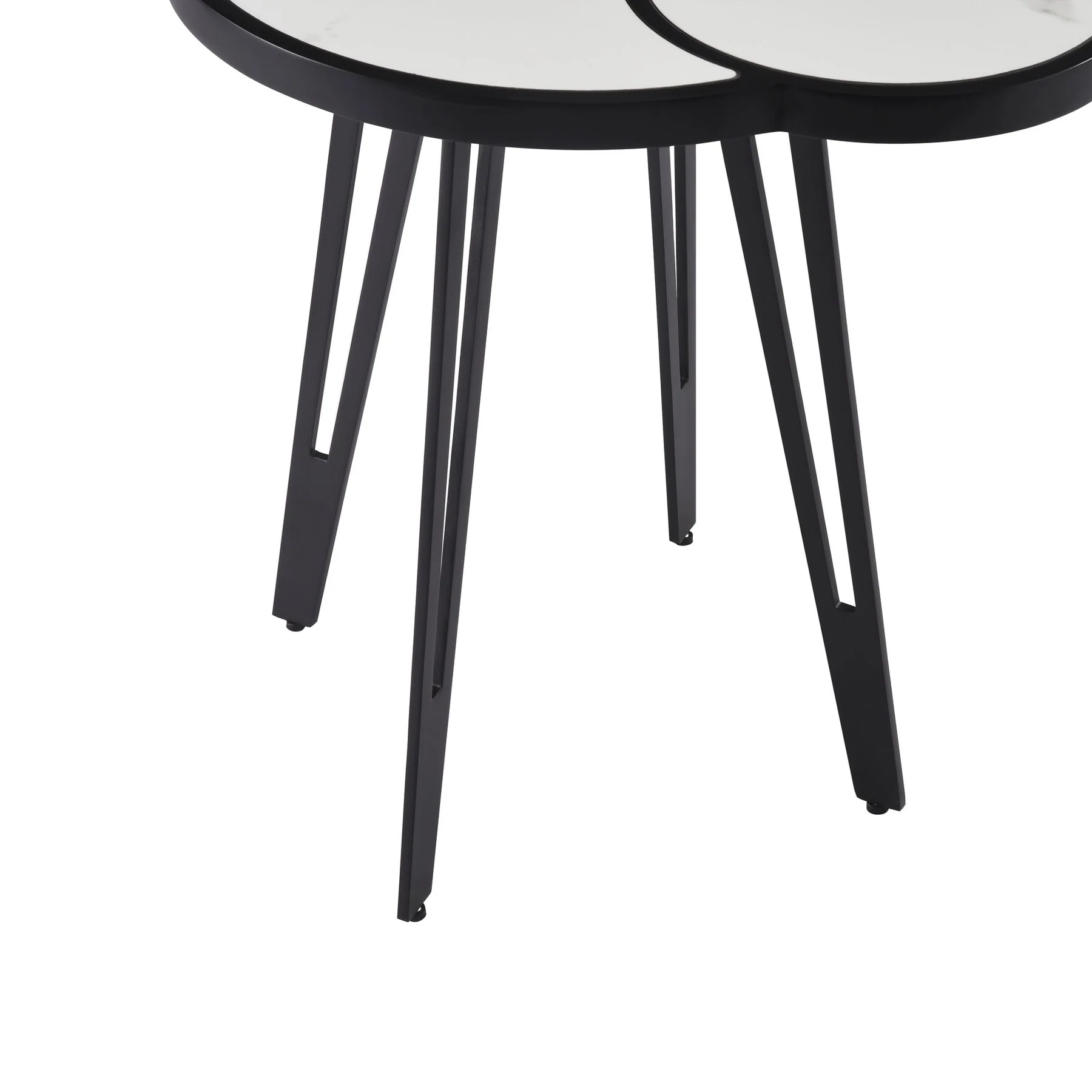 Banks Contemporary Modern 16.5 in. Oval White Coffee Table with Sintered Stone Top - Image 5