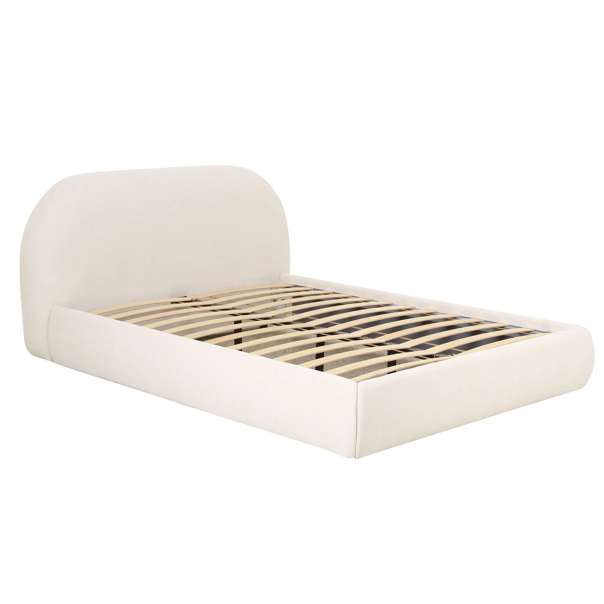 Bara Cream Textured Velvet King Bed - Image 5