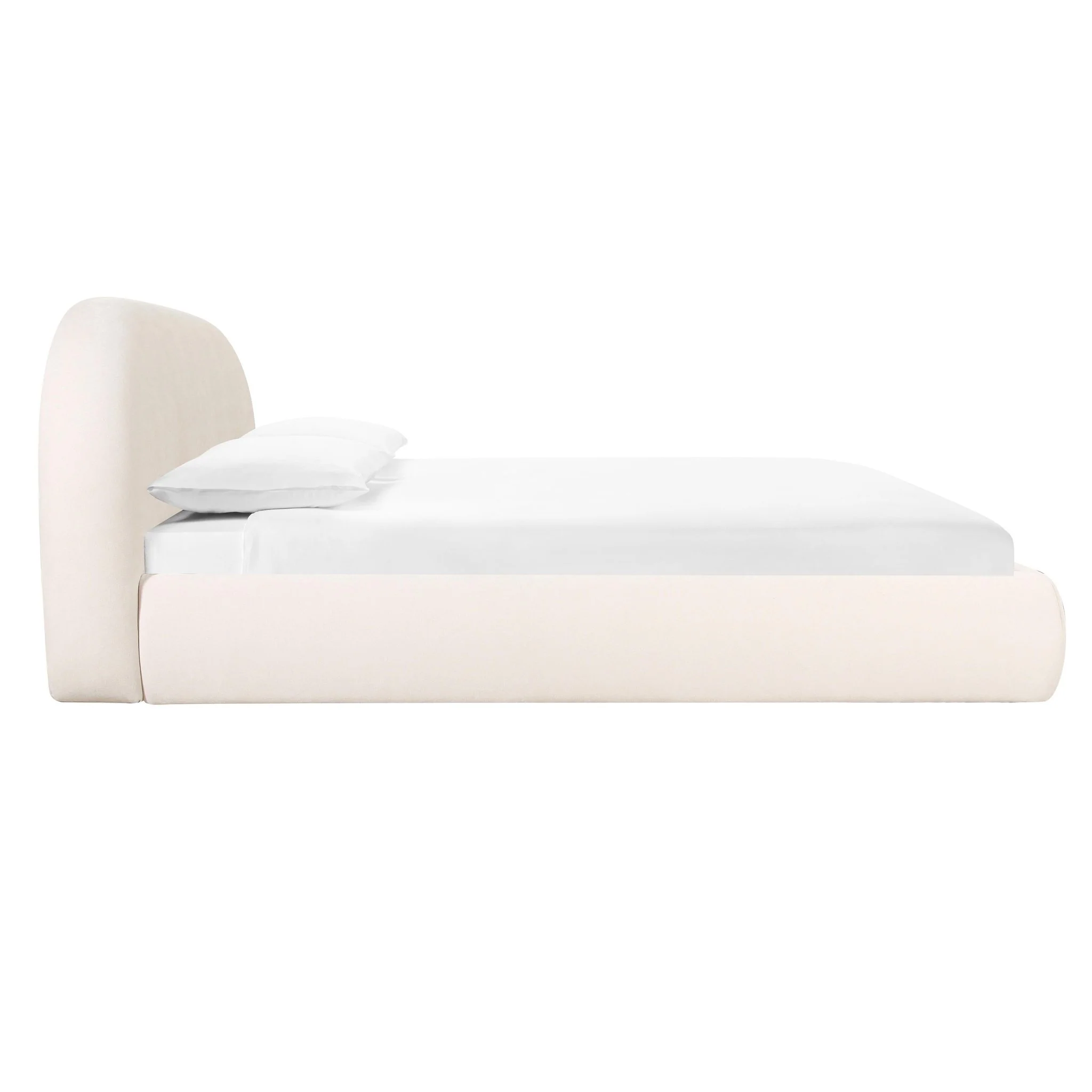 Bara Cream Textured Velvet Queen Bed - Image 4