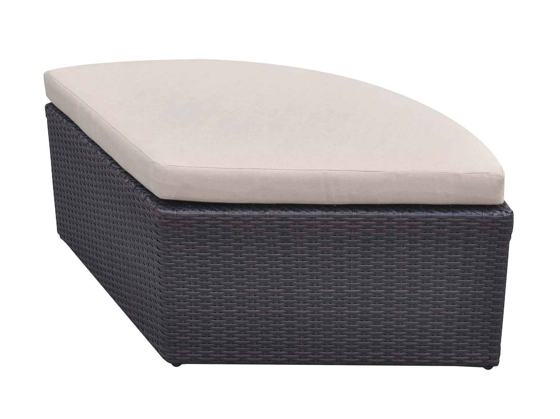 Barbados 9 piece Wicker Outdoor Patio Set in Black Powder Coated Finish with Water Resistant Beige Fabric Cushions - Image 8