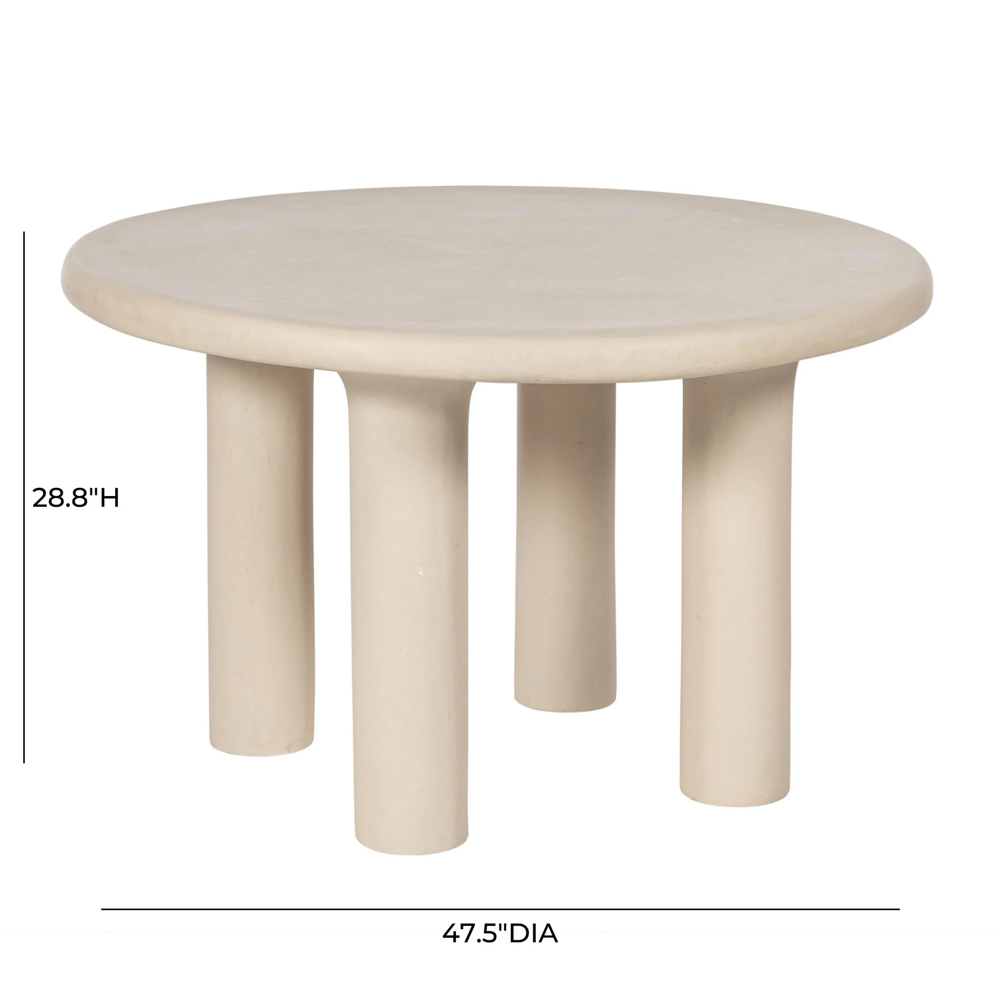 Barbara Cream Textured Indoor / Outdoor 47 inch Round Dining Table - Image 6