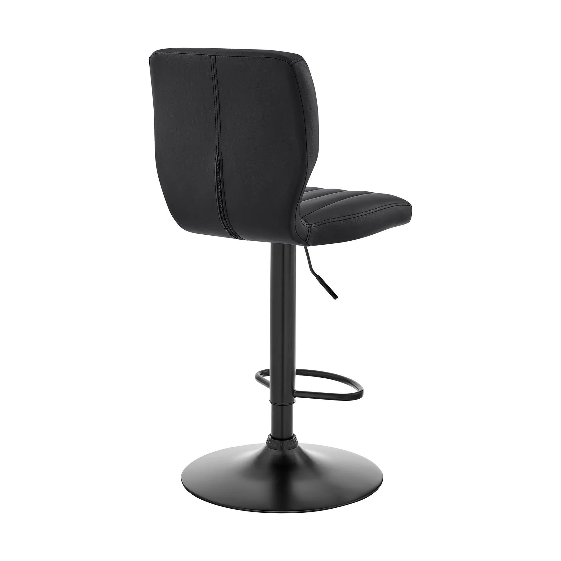 Bardot Adjustable Height Black Faux Leather Swivel Bar Stool - Image 4