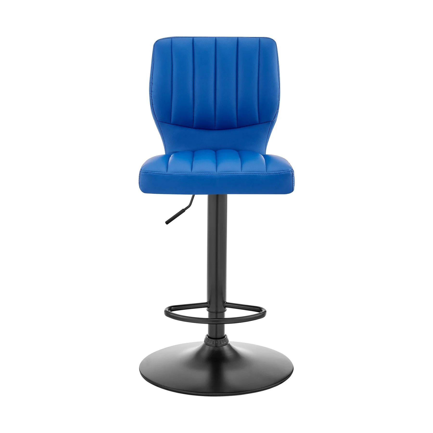 Bardot Adjustable Height Blue Faux Leather Swivel Bar Stool - Image 2