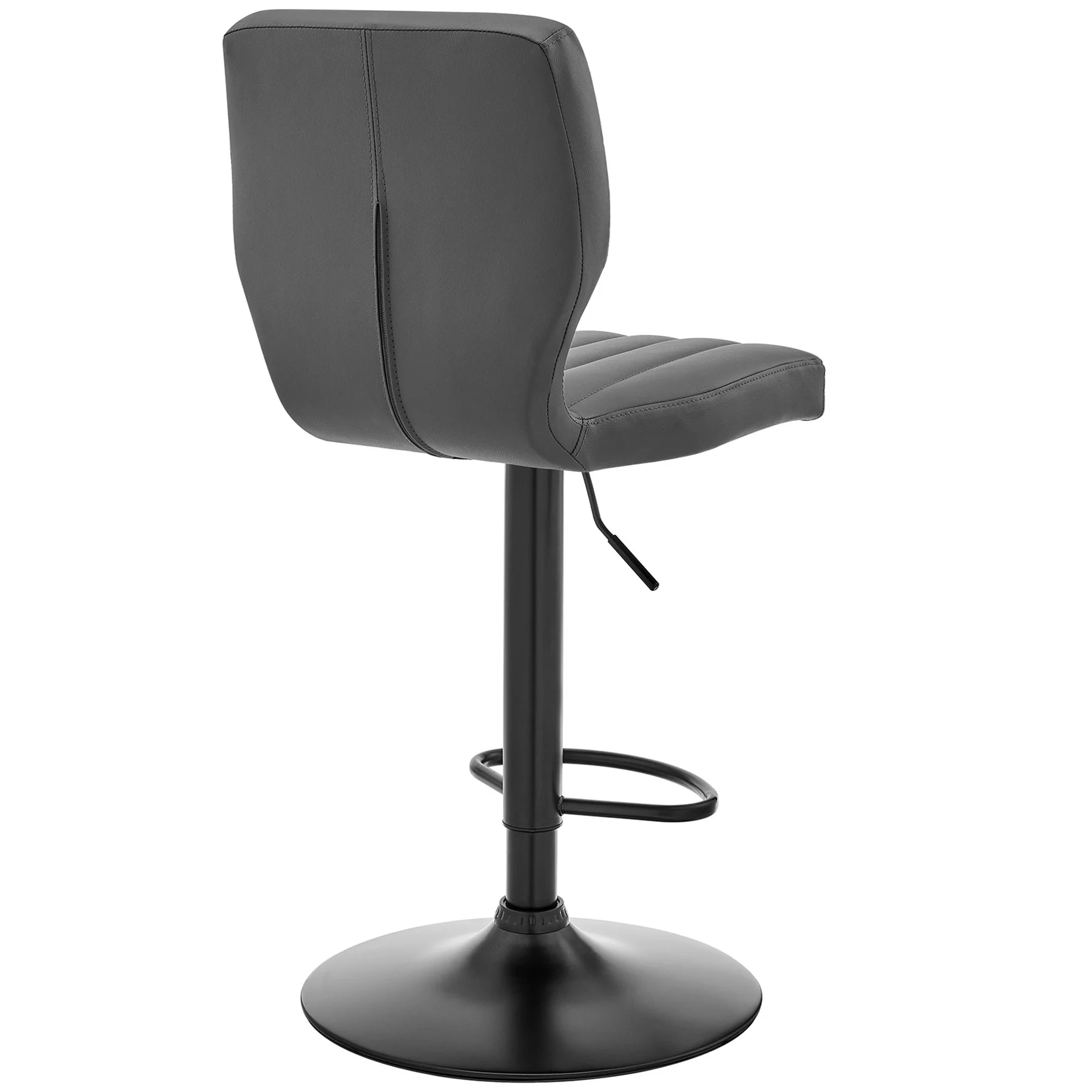 Bardot Adjustable Height Gray Faux Leather Swivel Bar Stool - Image 4
