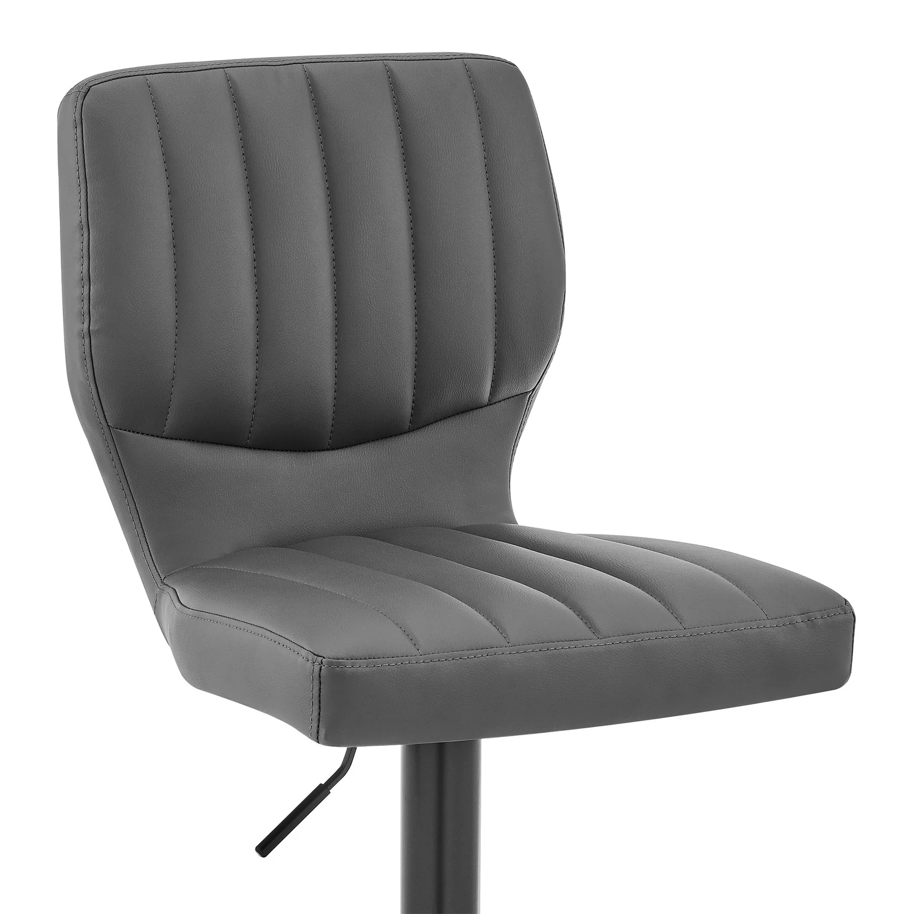 Bardot Adjustable Height Gray Faux Leather Swivel Bar Stool - Image 6
