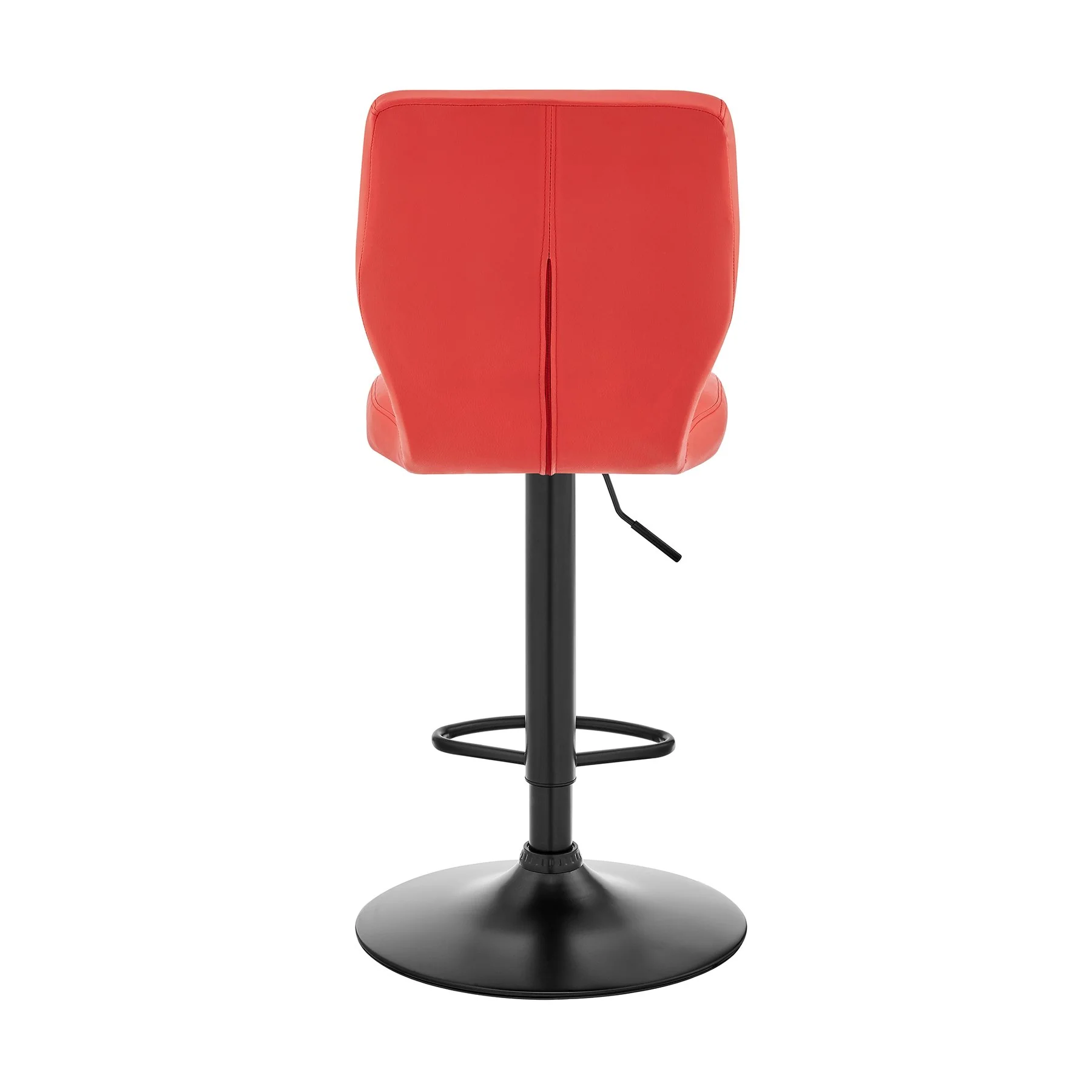 Bardot Adjustable Height Red Faux Leather Swivel Bar Stool - Image 5