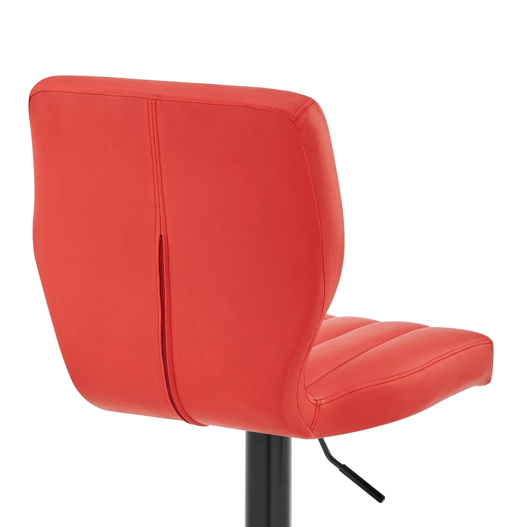 Bardot Adjustable Height Red Faux Leather Swivel Bar Stool - Image 7