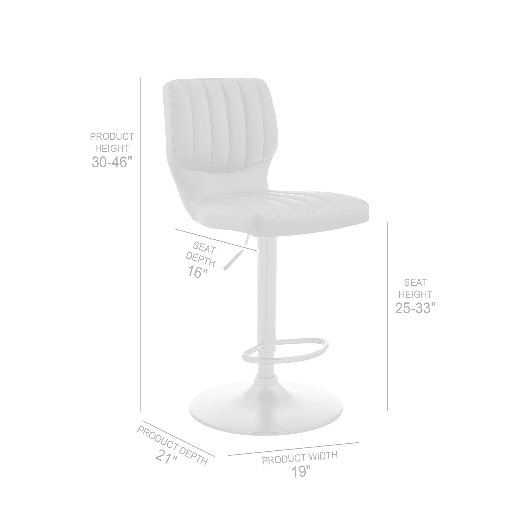 Bardot Adjustable Height Red Faux Leather Swivel Bar Stool - Image 8