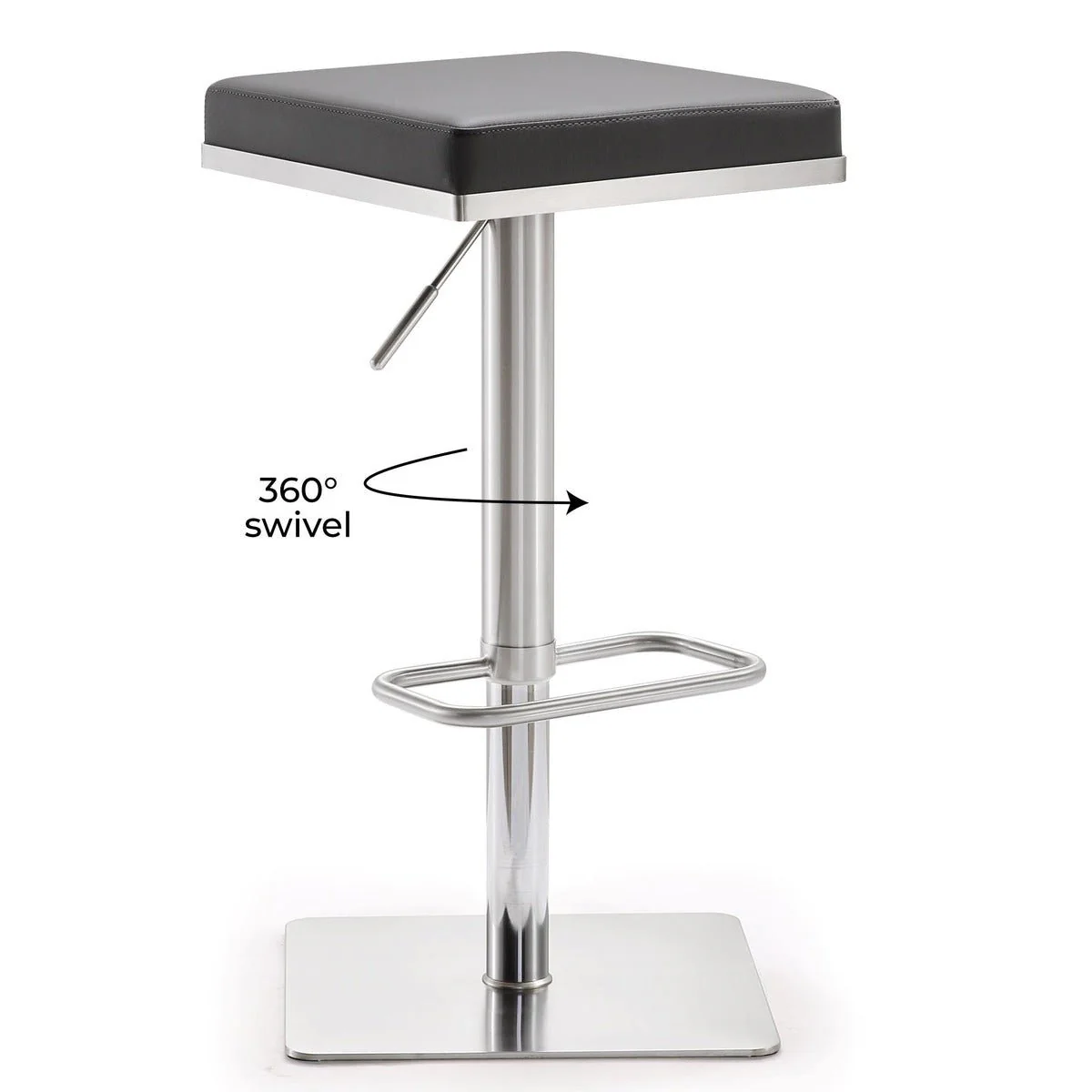 Bari Grey Stainless Steel Adjustable Barstool - Image 8
