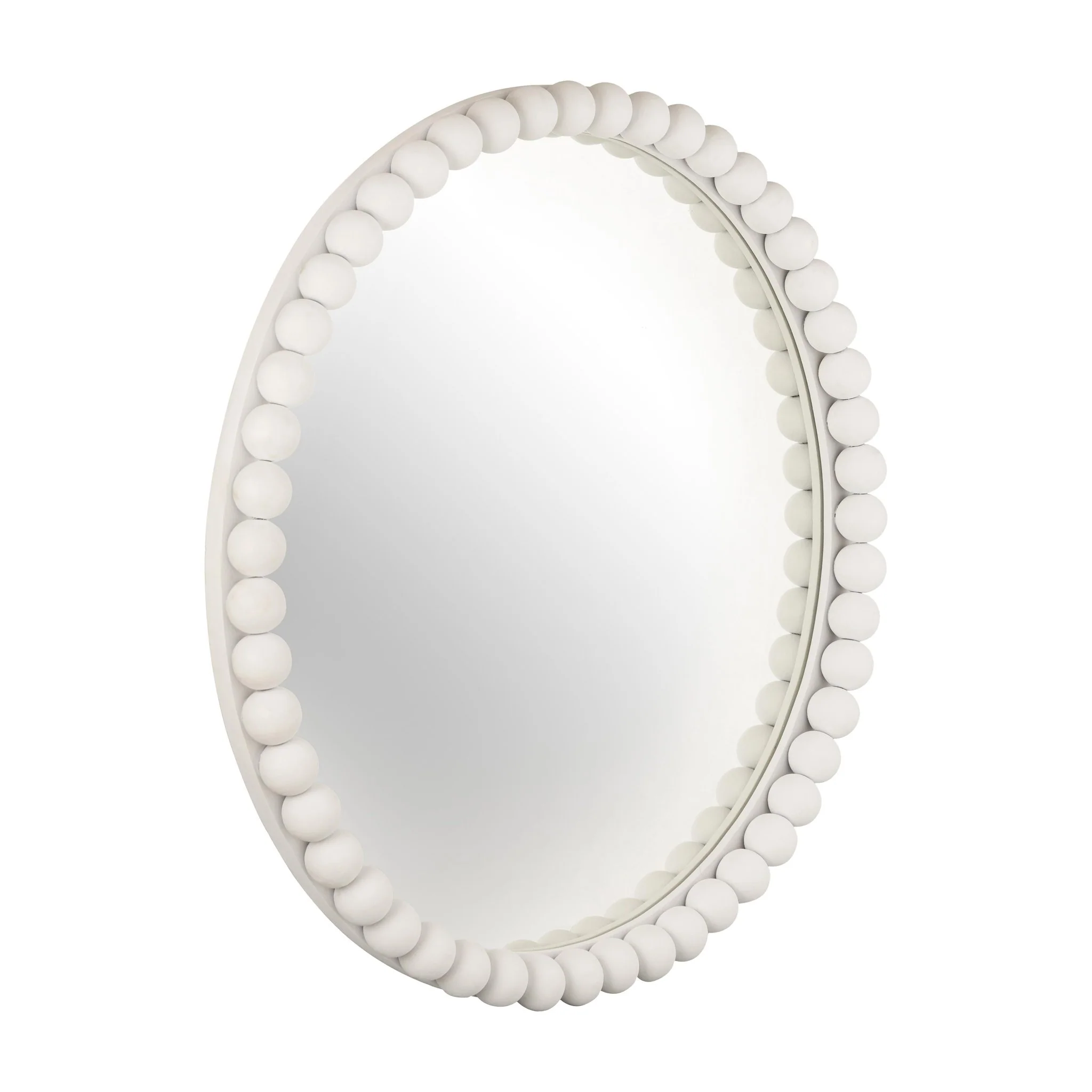 Baria White Wooden Mirror - Image 3