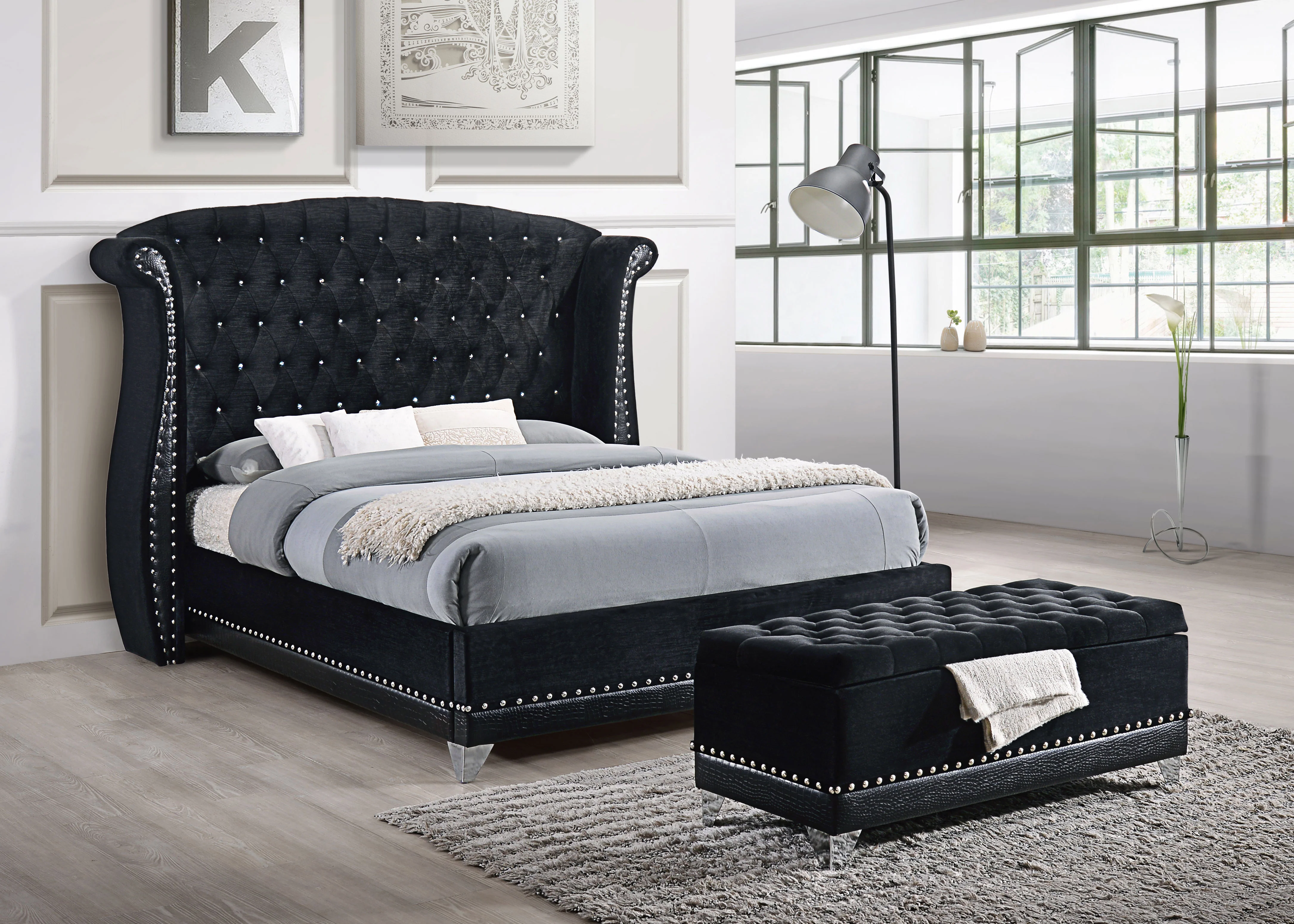 Barzini Wingback Platform Bed - Image 4