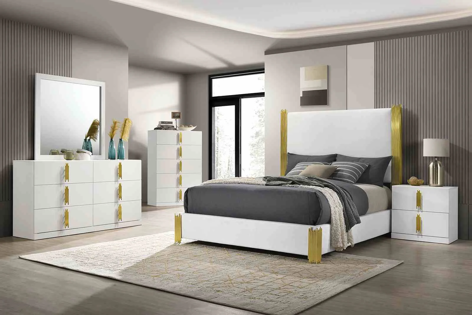 Basildon Dresser, White/Gold - Image 2