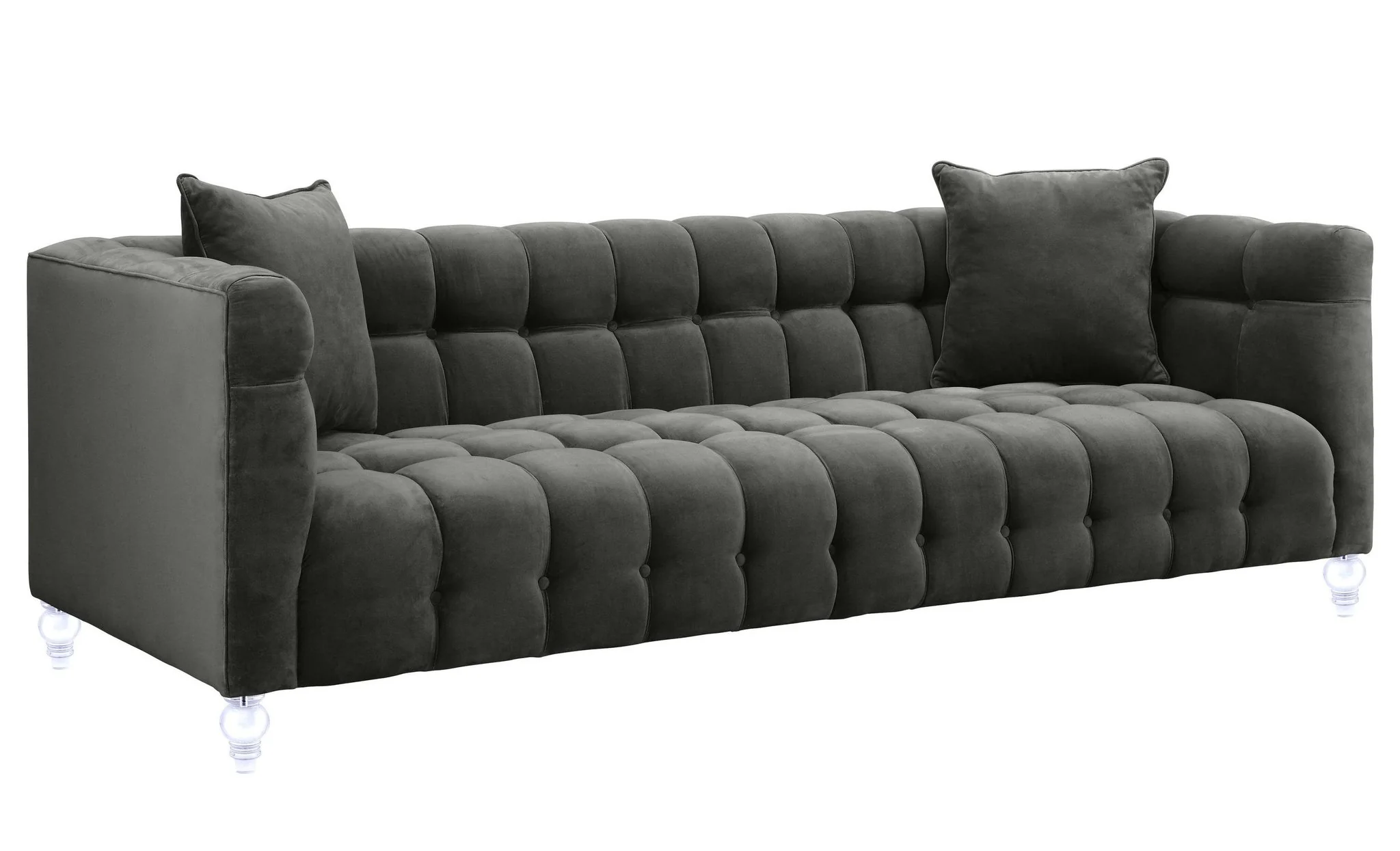Bea Grey Velvet Sofa - Image 3