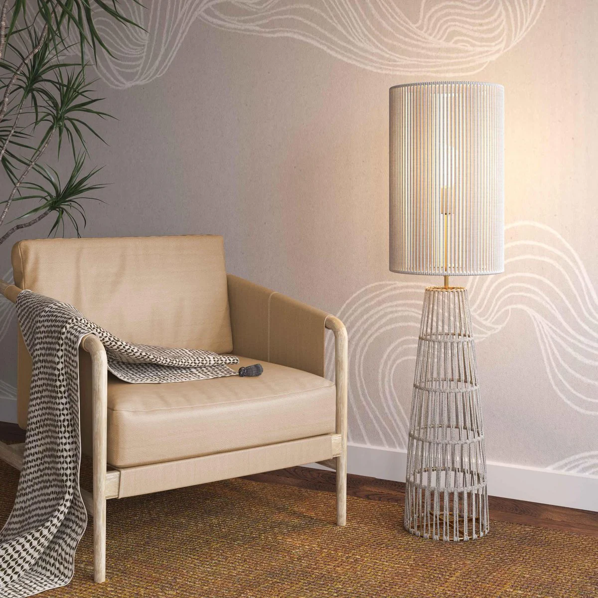 Beam Cream Natural Jute Floor Lamp - Image 2