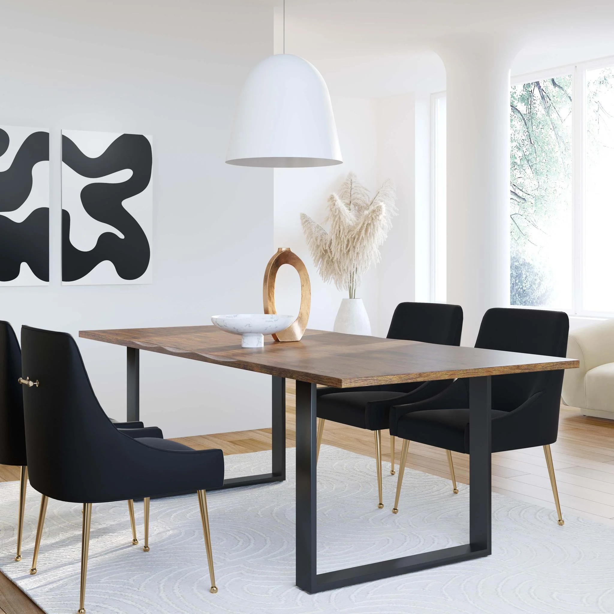Beatrix Black Velvet Side Chair - Image 2