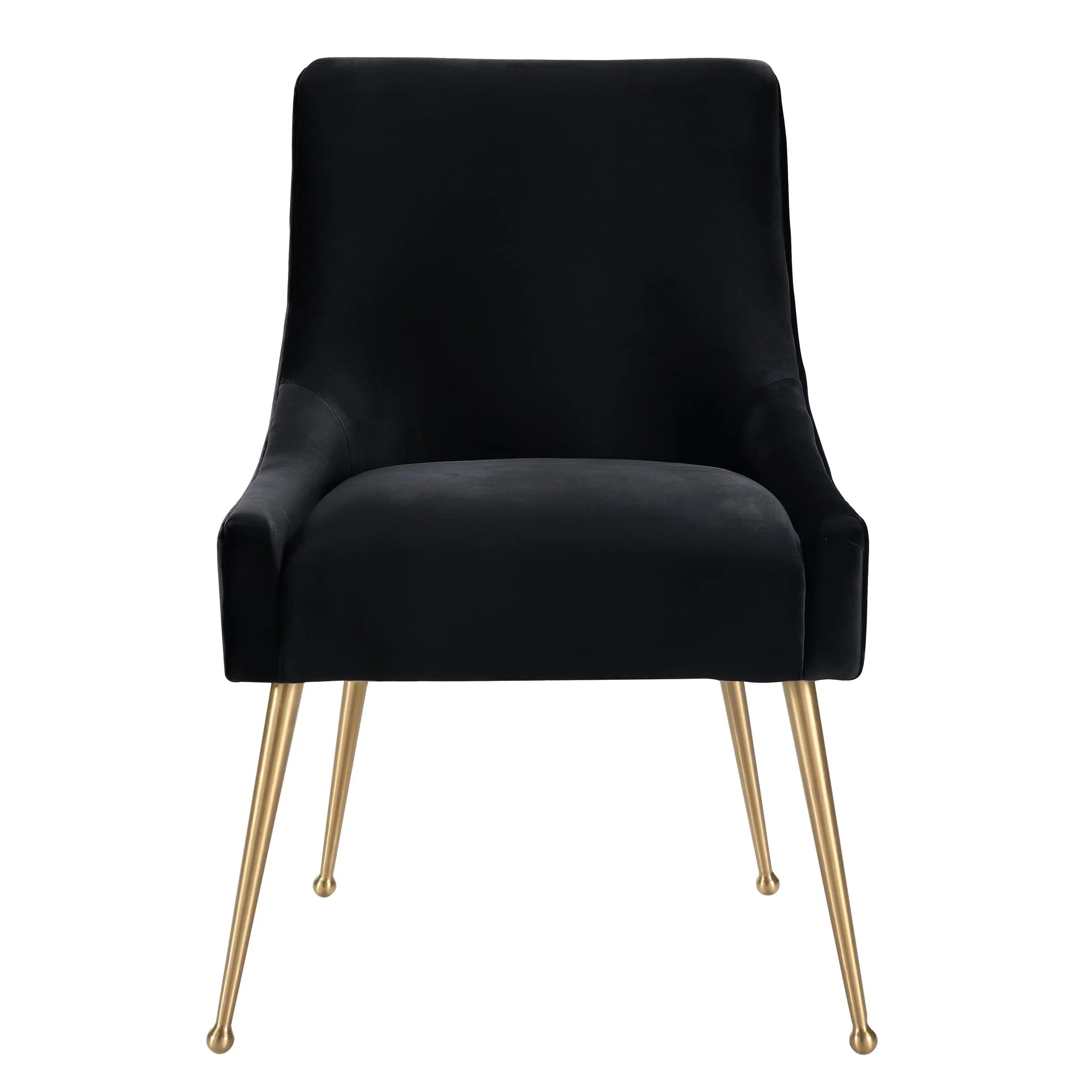 Beatrix Black Velvet Side Chair - Image 3