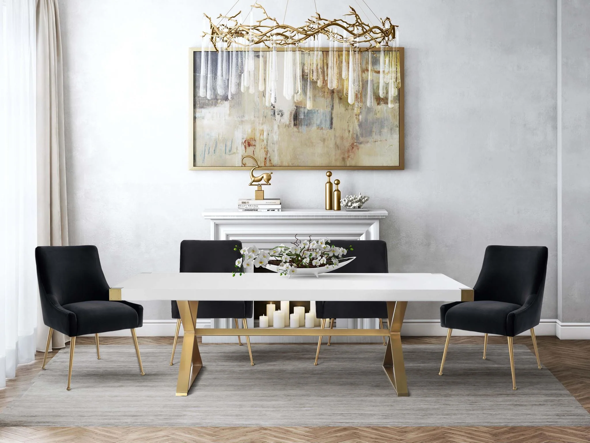 Beatrix Black Velvet Side Chair - Image 7