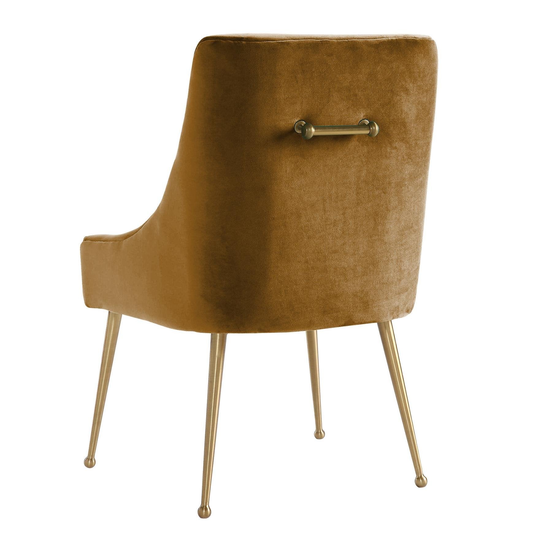 Beatrix Cognac Velvet Side Chair - Image 4