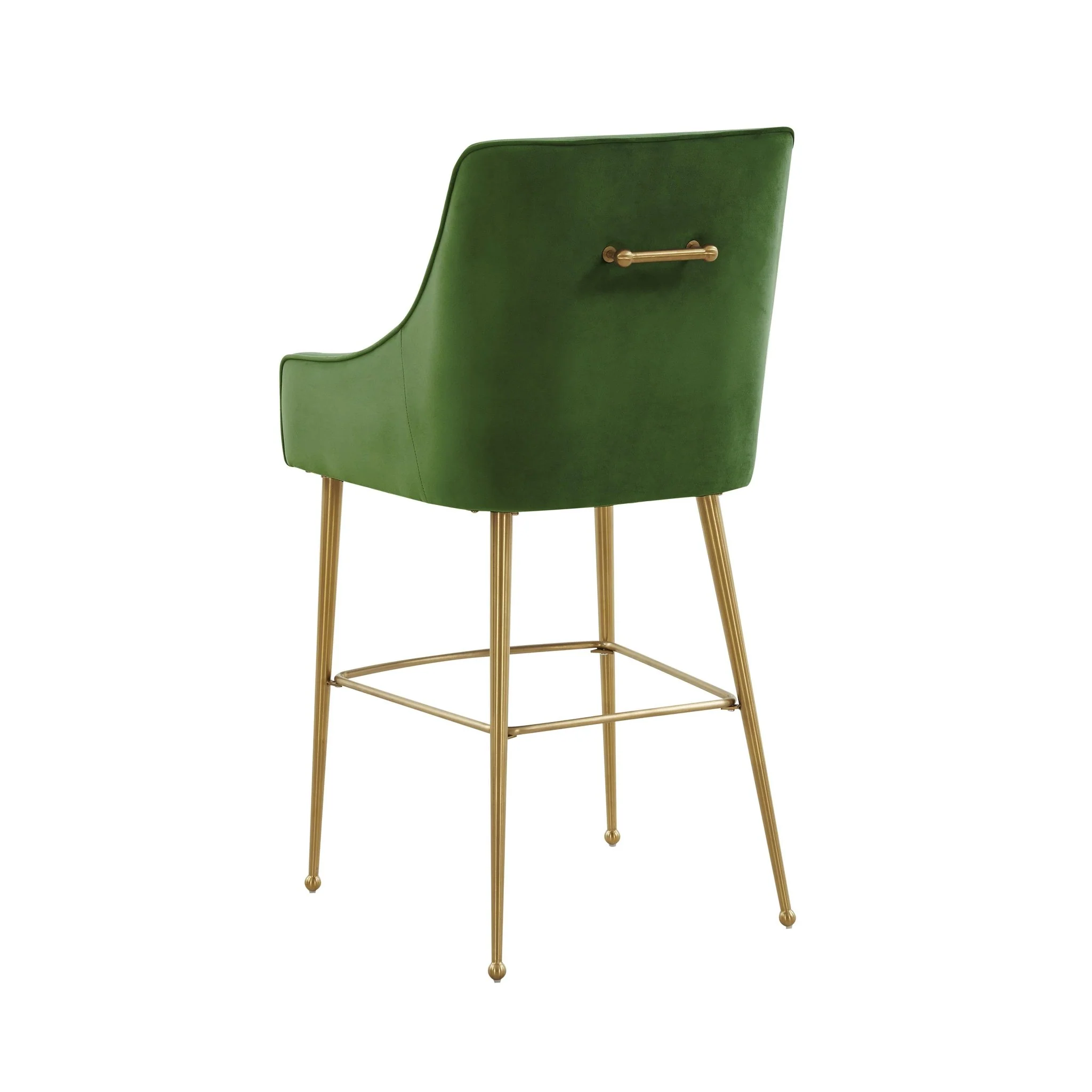 Beatrix Green Velvet Counter Stool - Gold Legs - Image 4