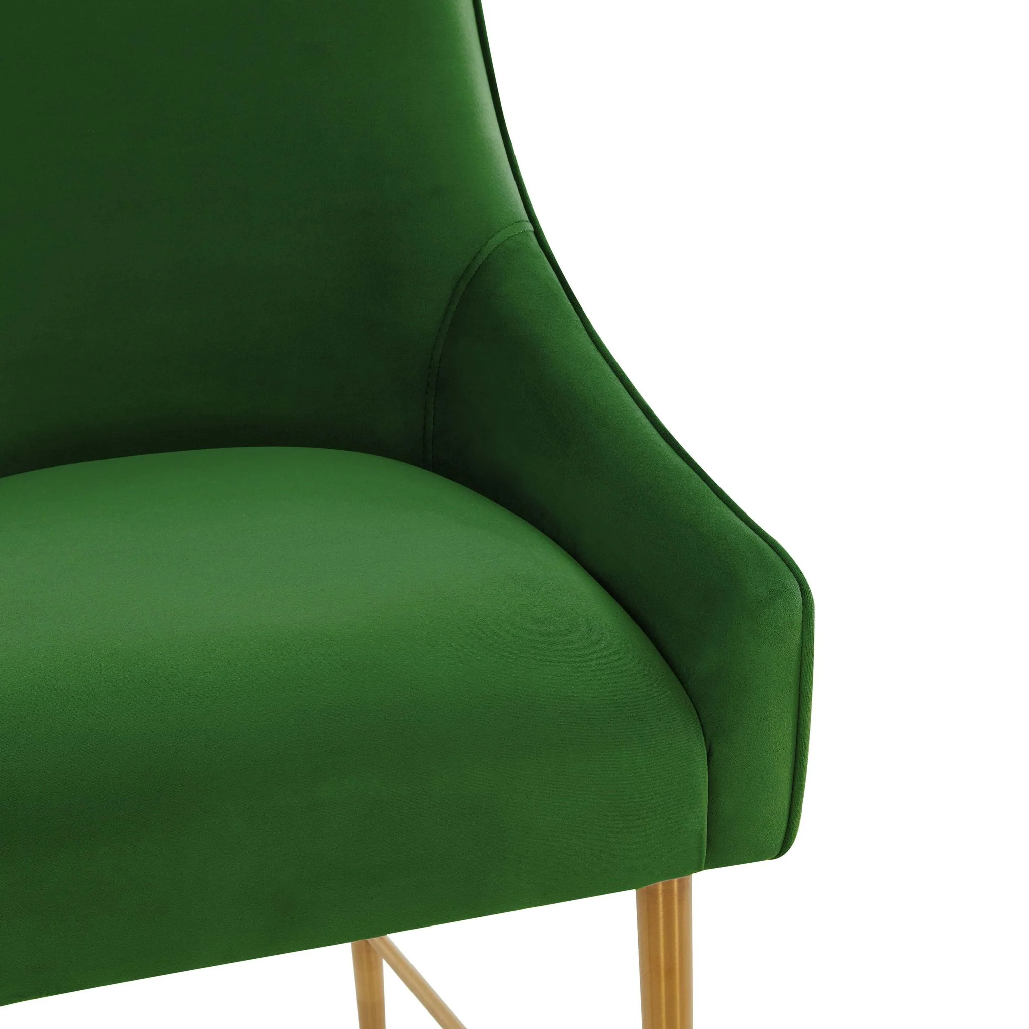 Beatrix Green Velvet Counter Stool - Gold Legs - Image 5