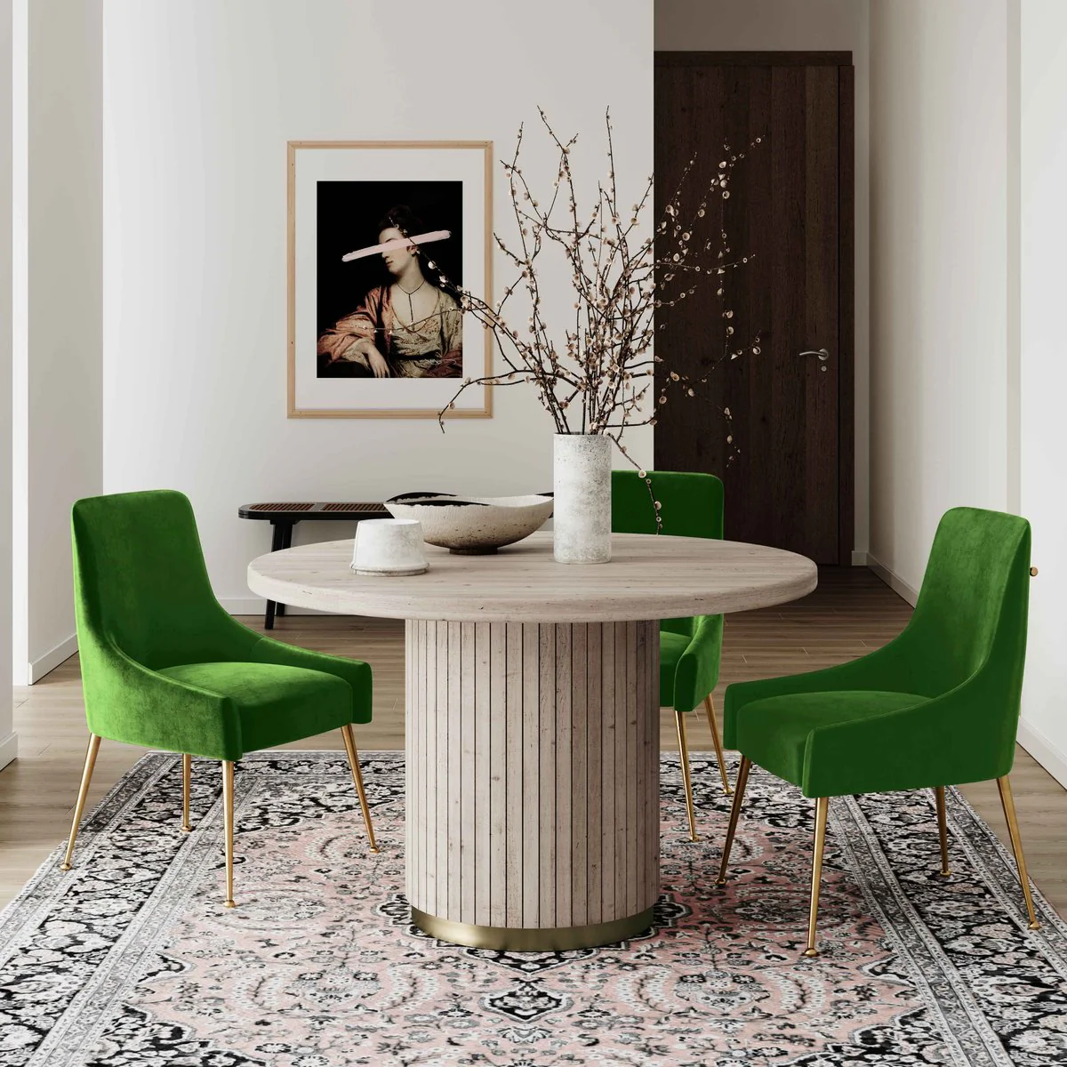 Beatrix Green Velvet Side Chair - Image 7