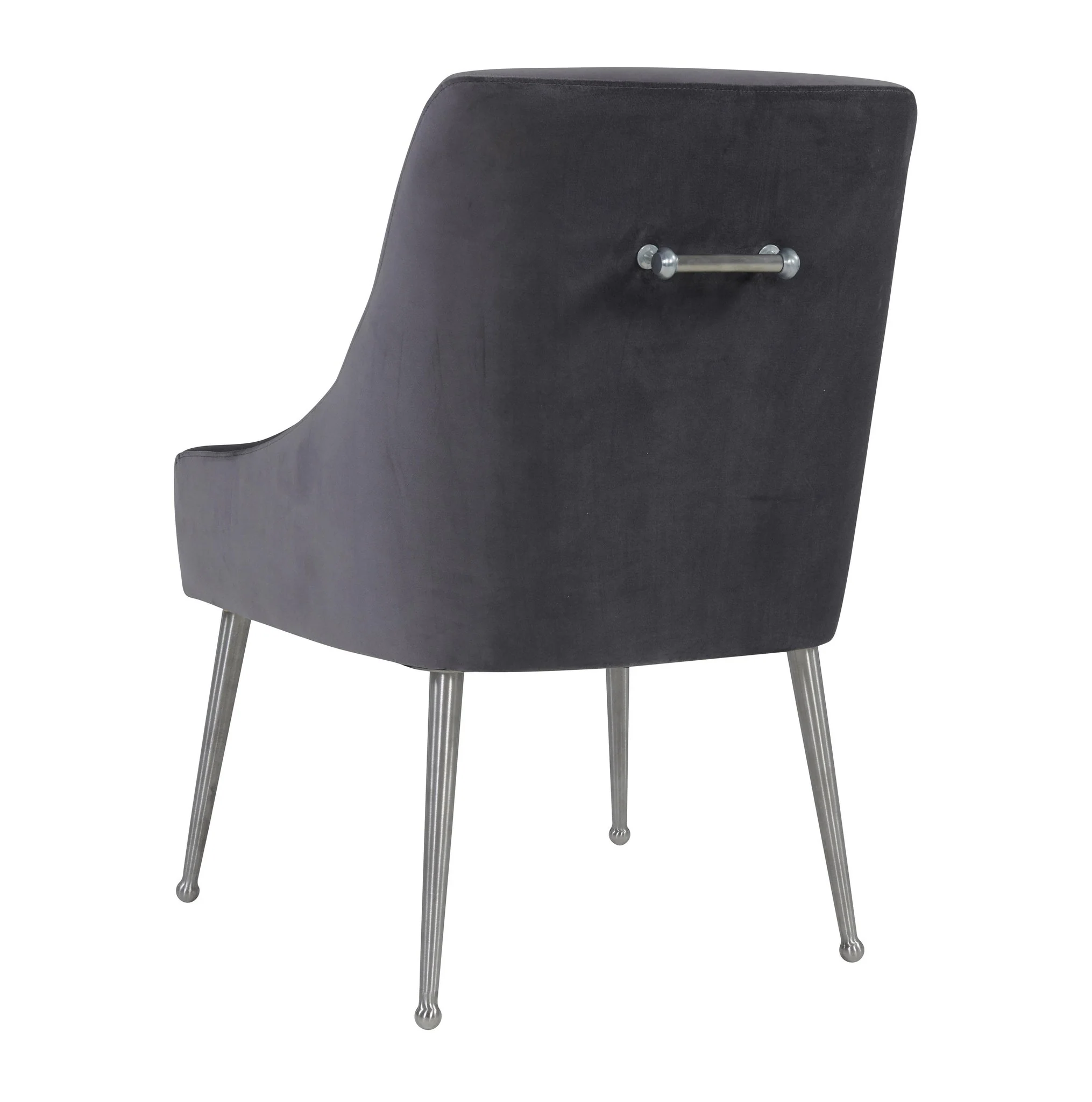 Beatrix Grey Velvet Side Chair with Silver Legs - Image 4