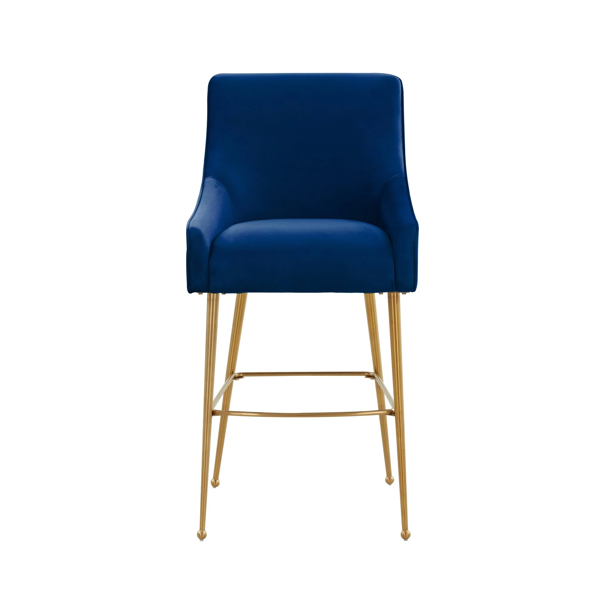 Beatrix Navy Velvet Counter Stool - Gold Legs - Image 3