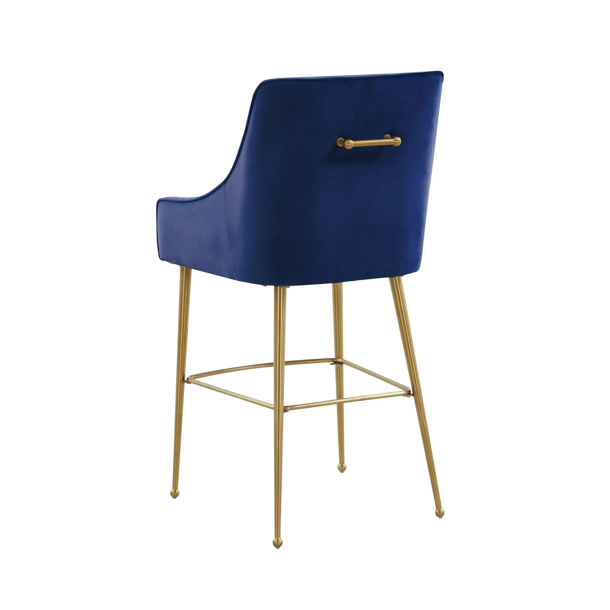 Beatrix Navy Velvet Counter Stool - Gold Legs - Image 4