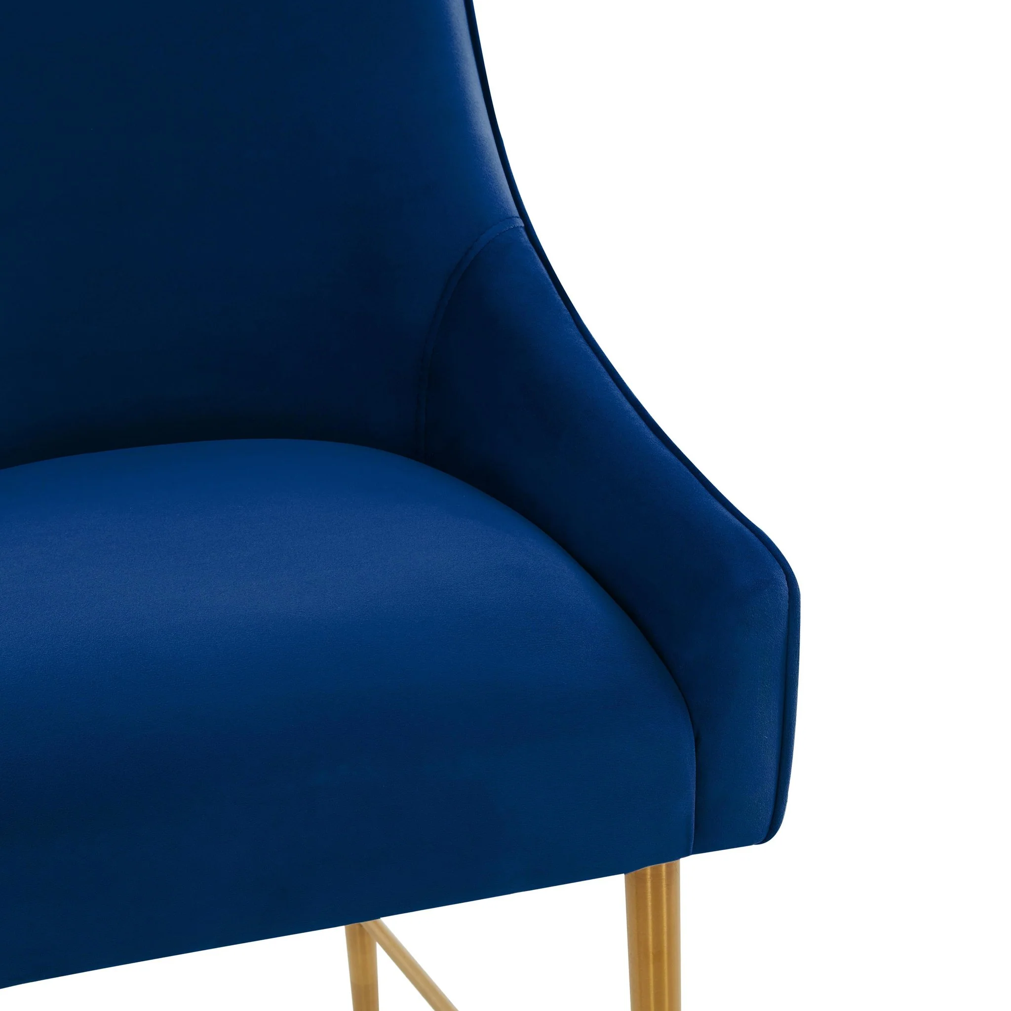 Beatrix Navy Velvet Counter Stool - Gold Legs - Image 5