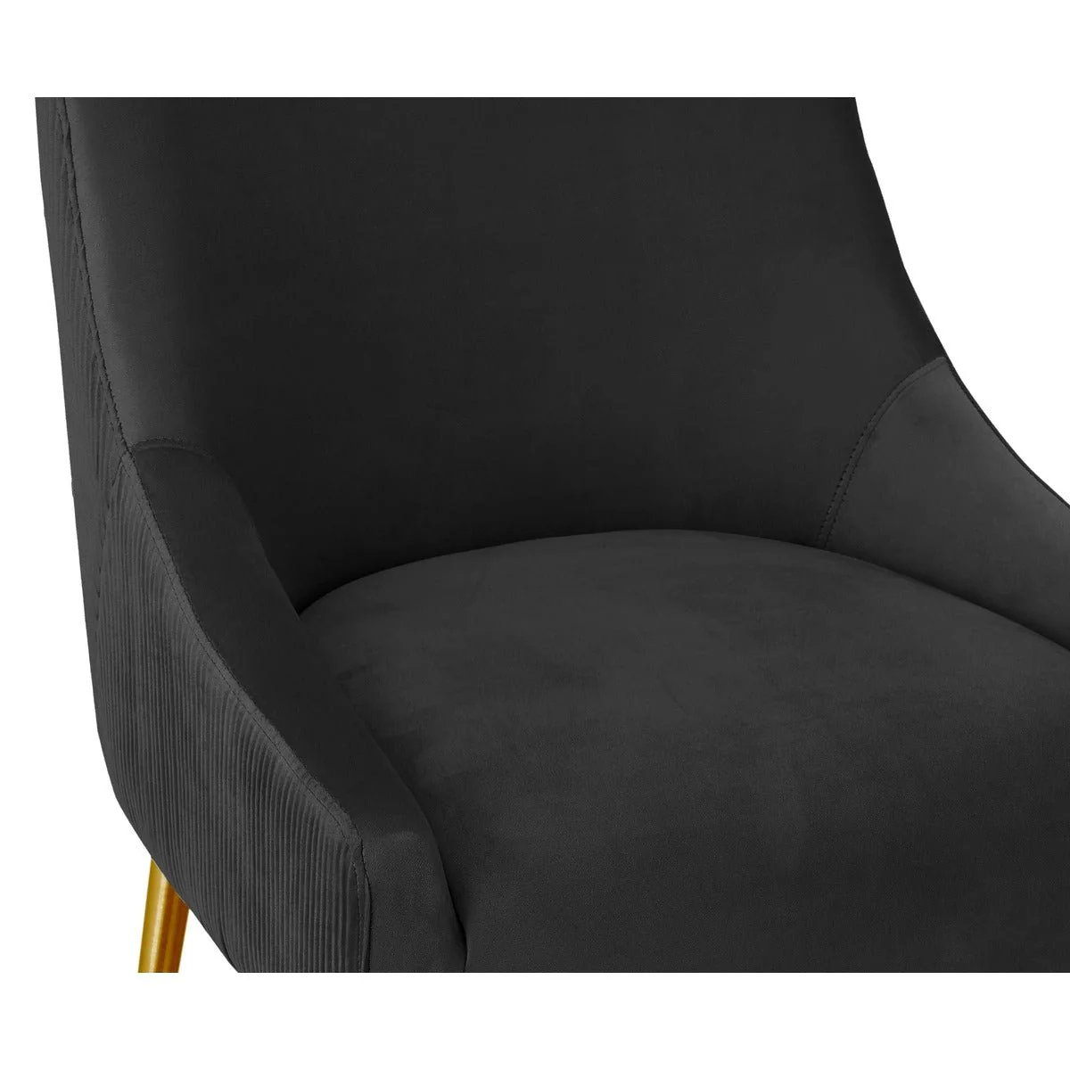 Beatrix Pleated Black Velvet Bar Stool - Image 5