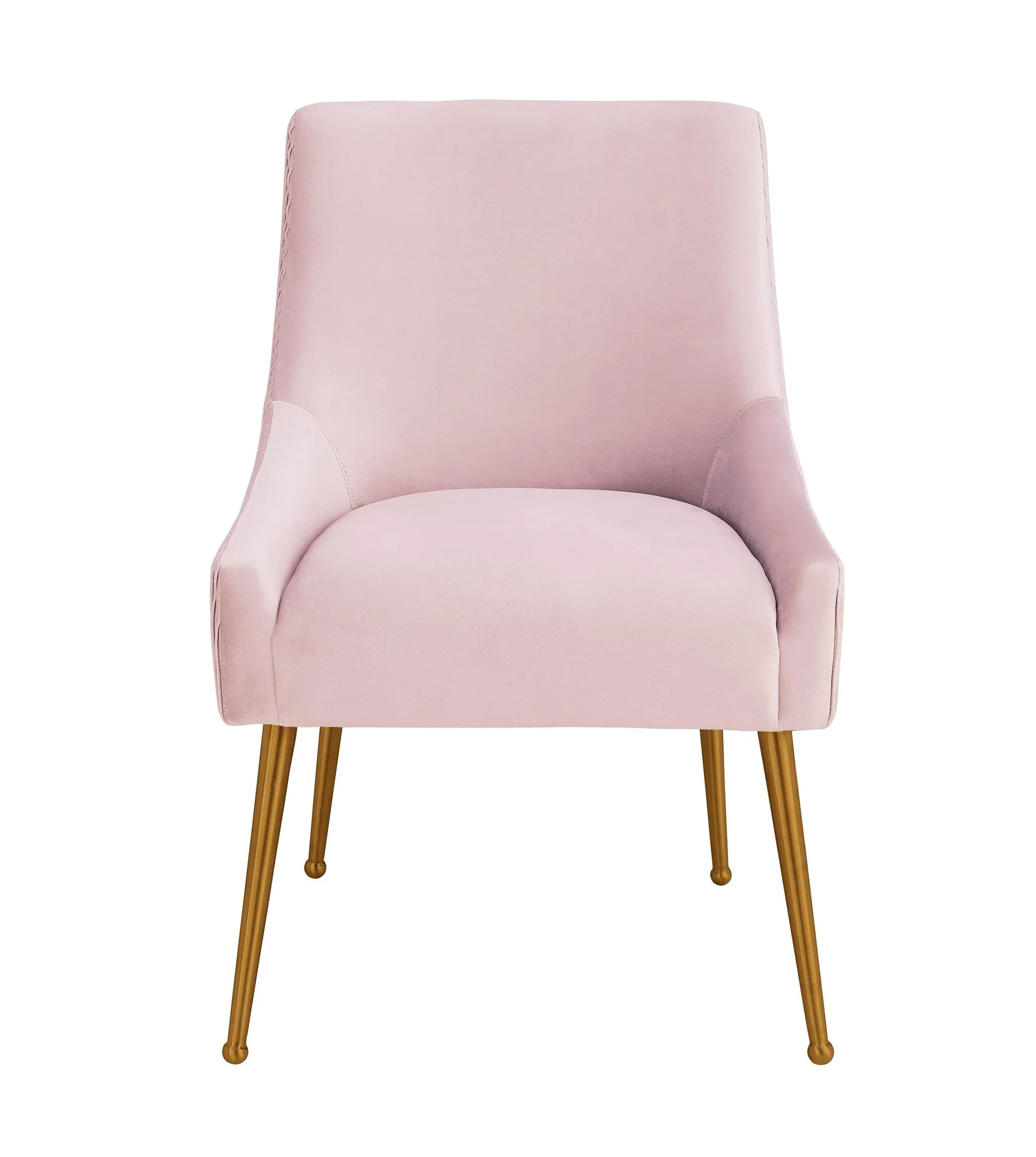 Beatrix Pleated Blush Velvet Side Chair - Image 3