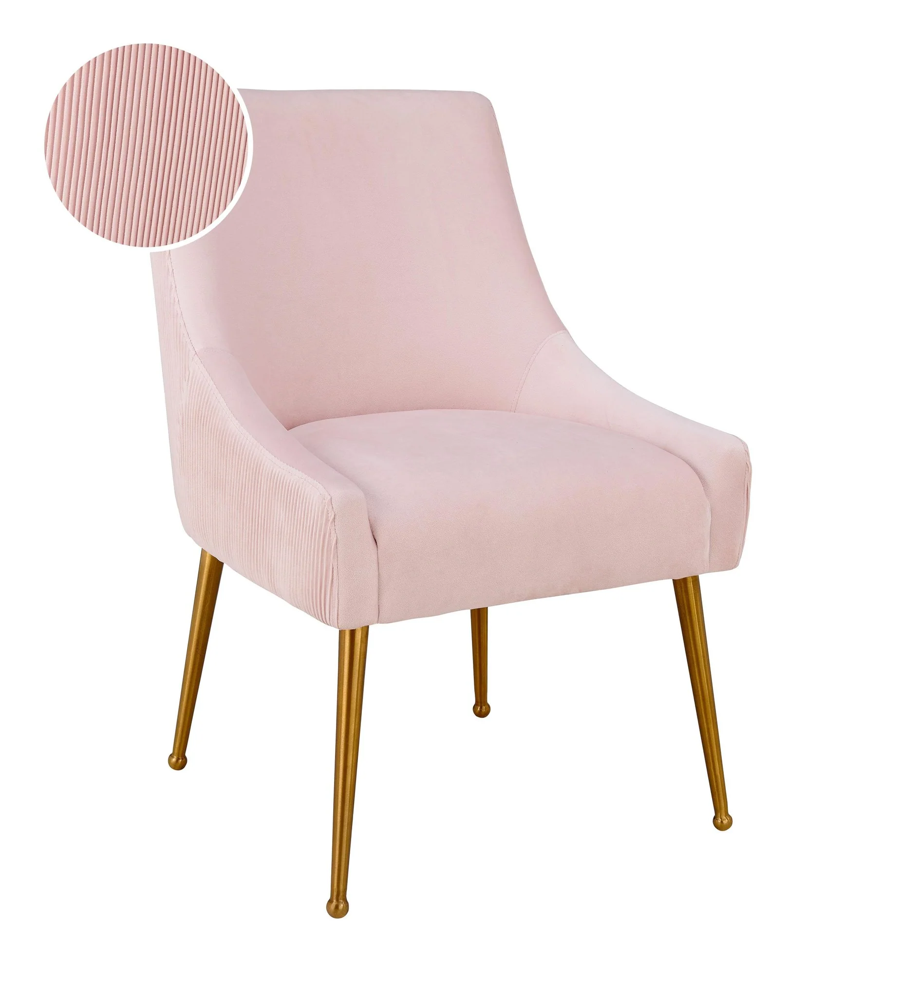 Beatrix Pleated Blush Velvet Side Chair - Image 7