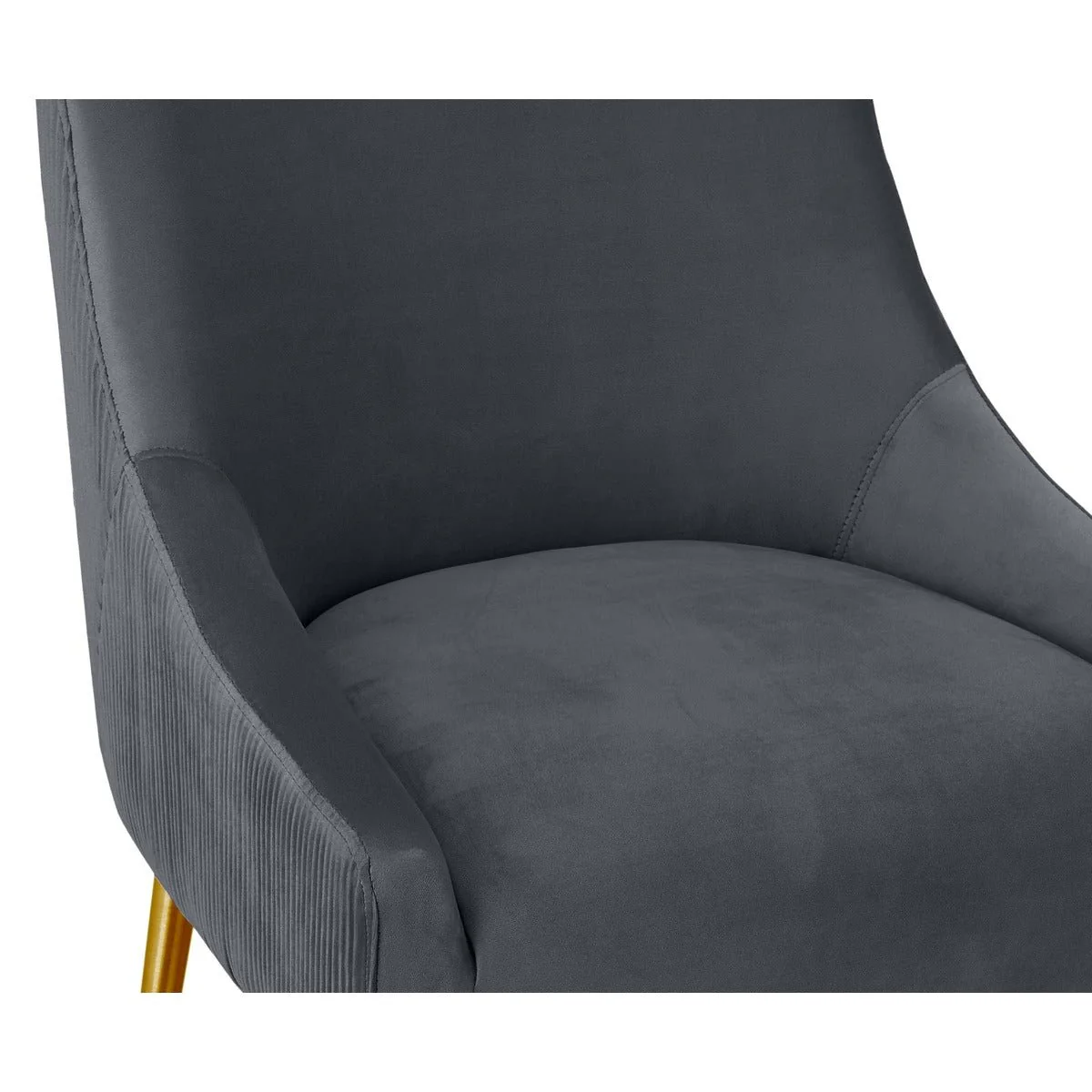 Beatrix Pleated Dark Grey Velvet Counter Stool - Image 5