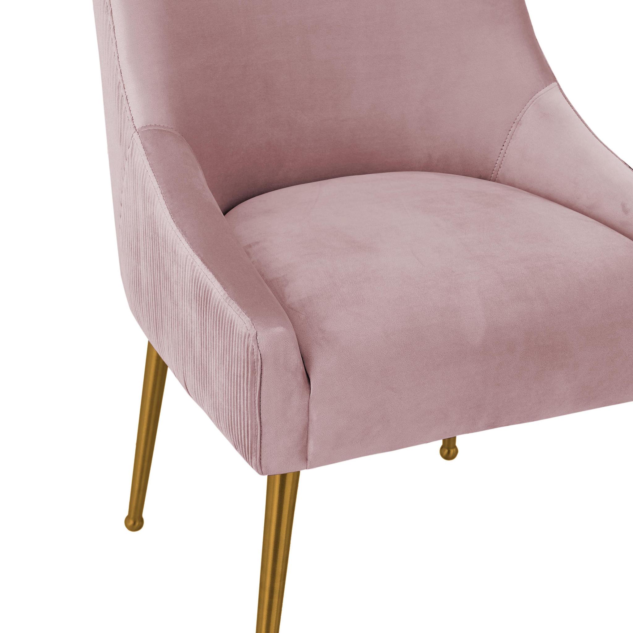 Beatrix Pleated Mauve Velvet Side Chair - Image 5