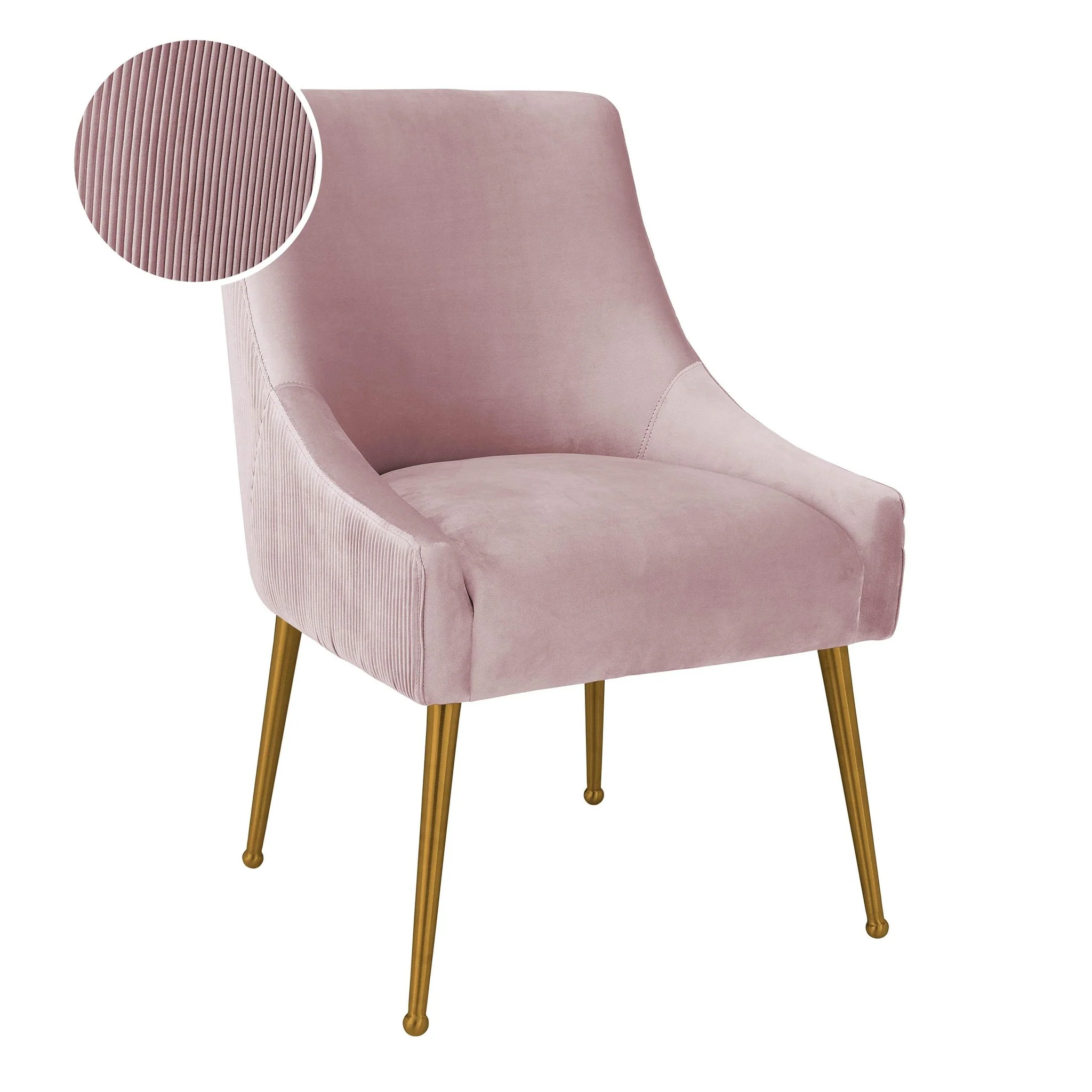 Beatrix Pleated Mauve Velvet Side Chair - Image 7