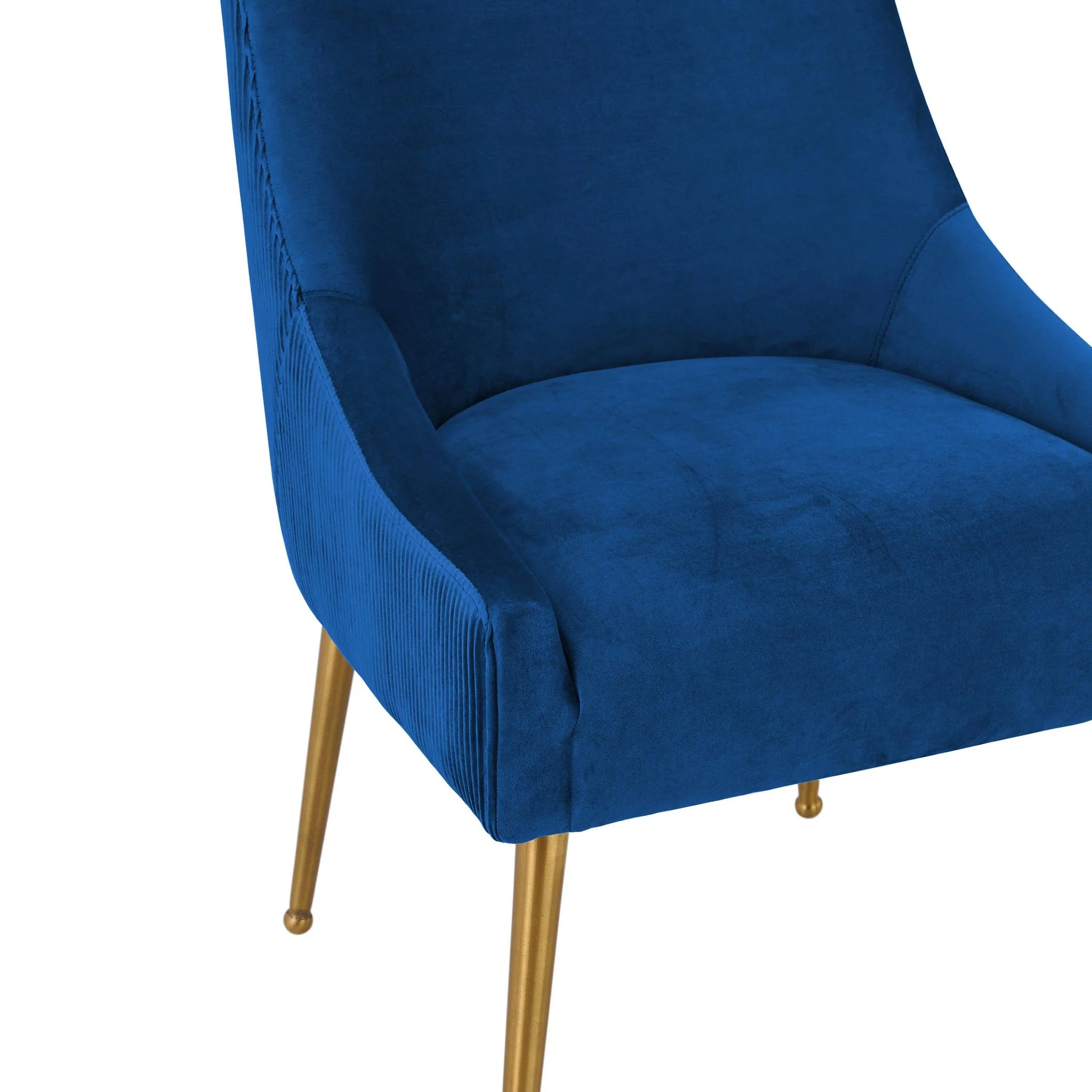 Beatrix Pleated Navy Velvet Side Chair - Image 5